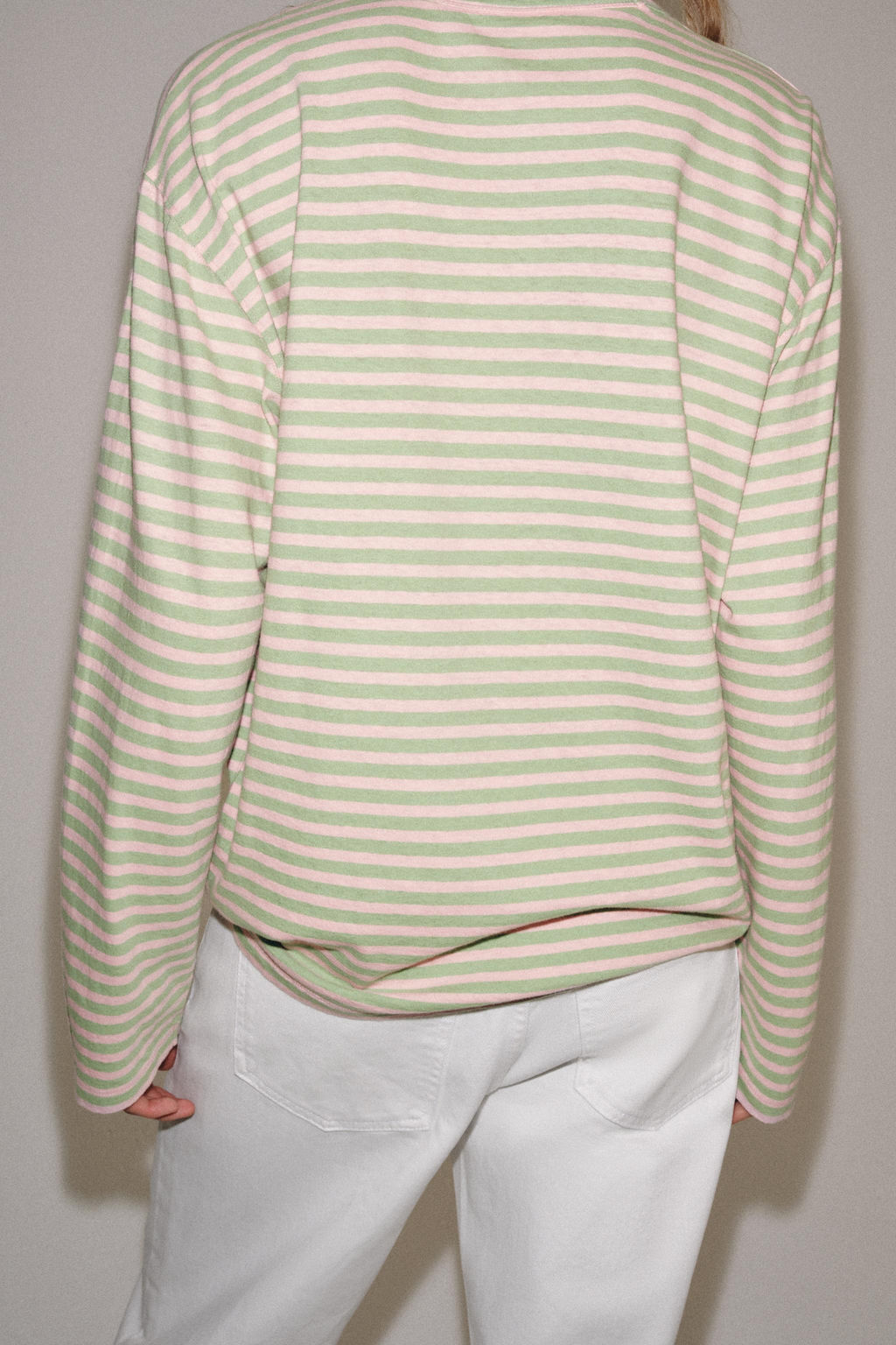 CAMISETA ALGOD?N Y LINO RAYAS / Menta - Zara фото 3
