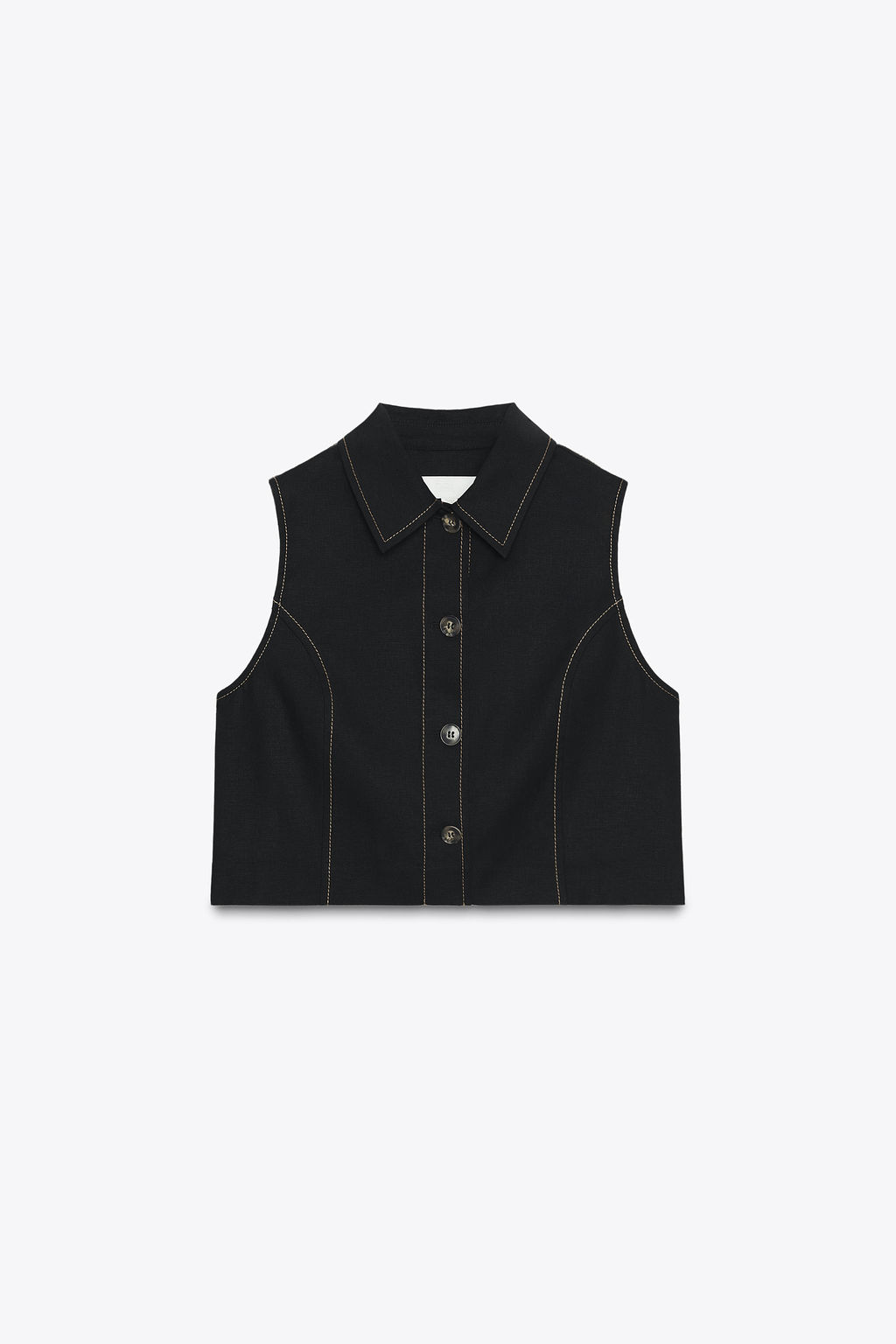 STRAIGHT WAISTCOAT WITH CONTRAST STITCHING - Zara фото 7