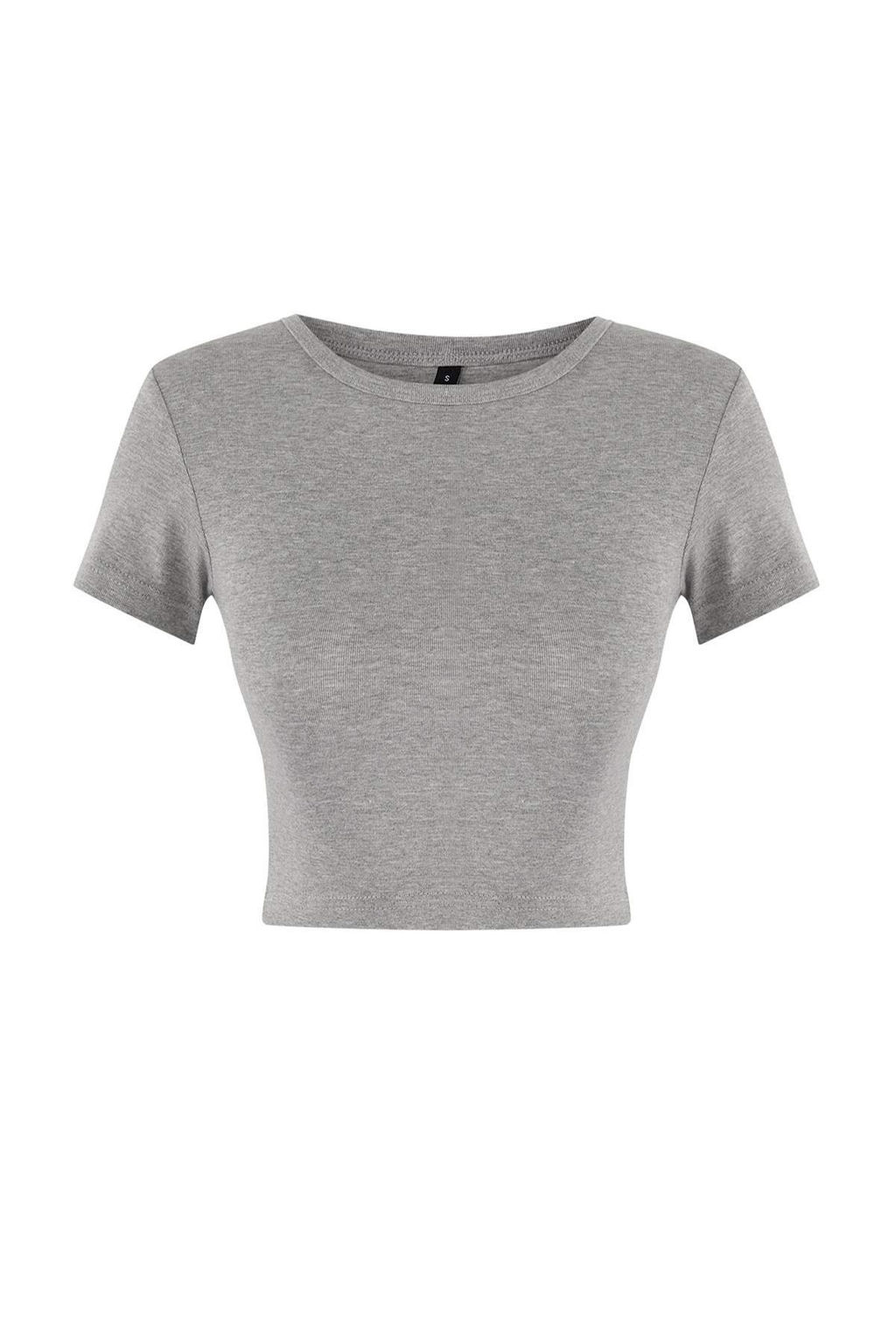 Lacivert-Gri Melanj 2li Paket Crop Viskoz/Yumusak Kumas Esnek Orme Bluz TWOSS23BZ00108