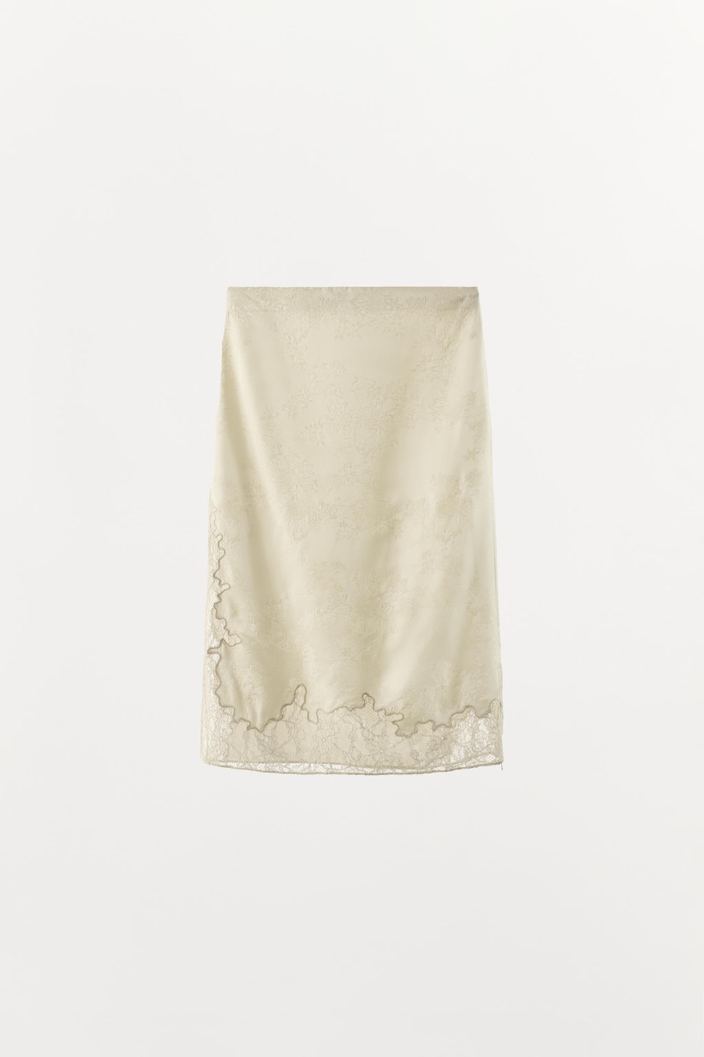 FALDA MIDI JACQUARD ENCAJE / Crudo - Zara фото 4