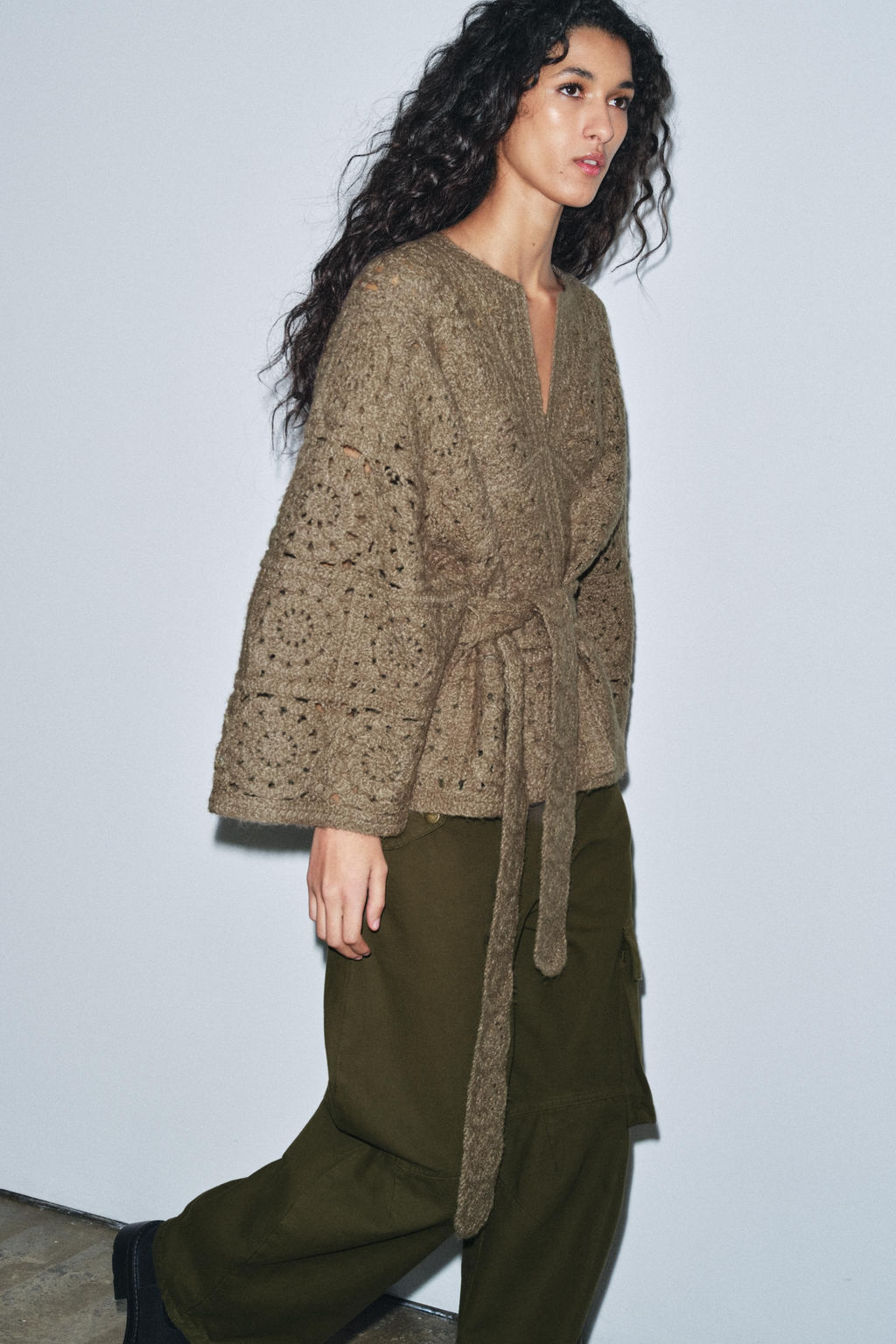 BELTED KNIT CARDIGAN - Zara фото 7