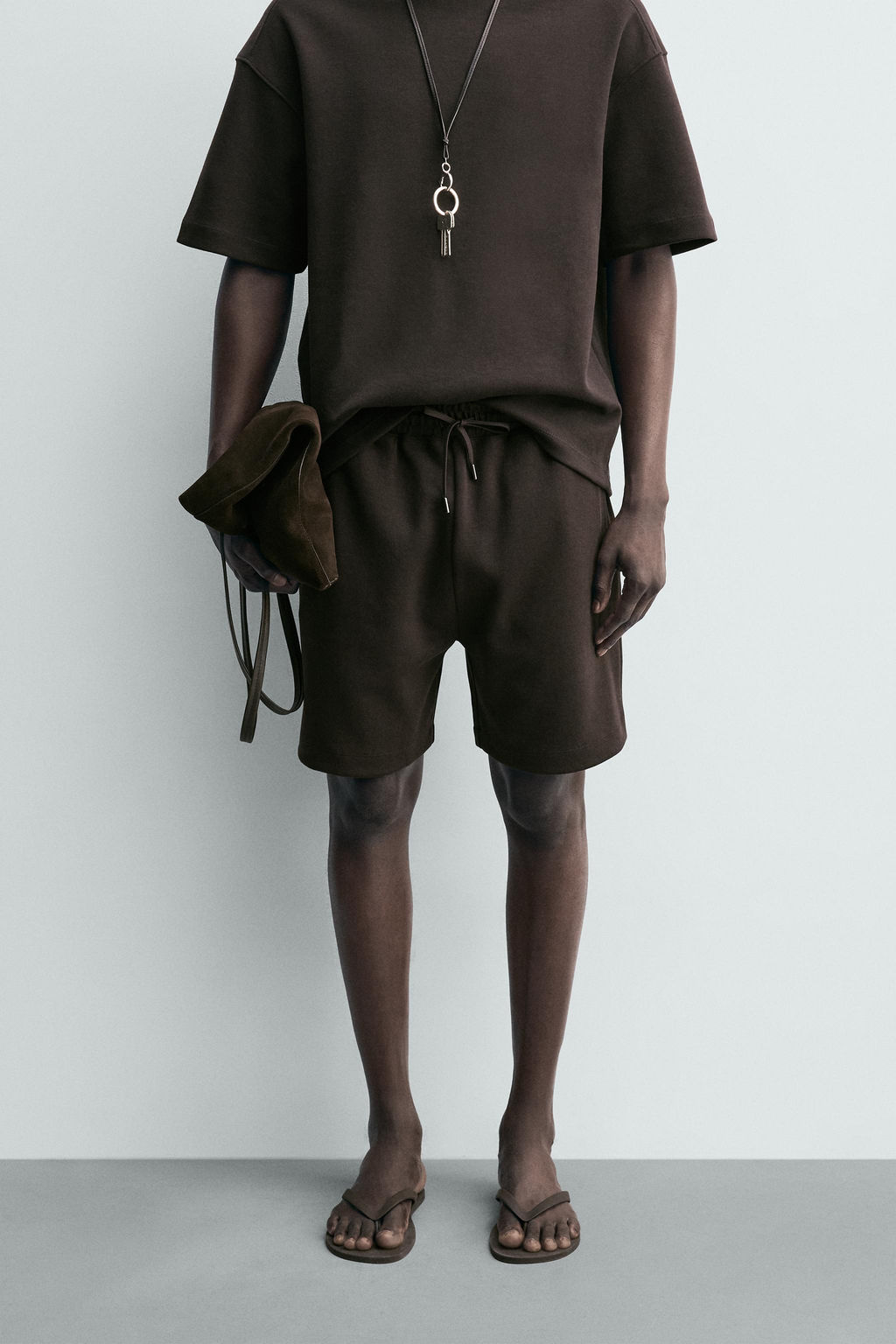 BERMUDA JOGGER RELAXED FIT INTERLOCK / Marr?n oscuro - Zara фото 2