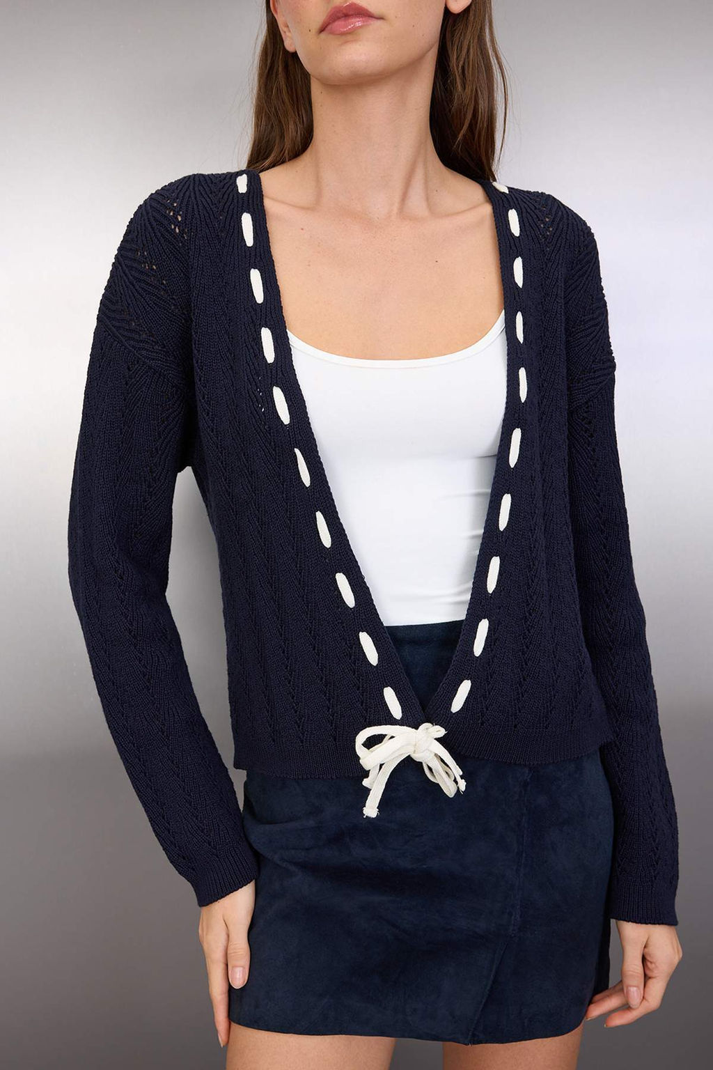 Lacivert Pamuk Kar?s?ml? Triko H?rka TWOAW26HI00226 - Trendyolmilla фото 3