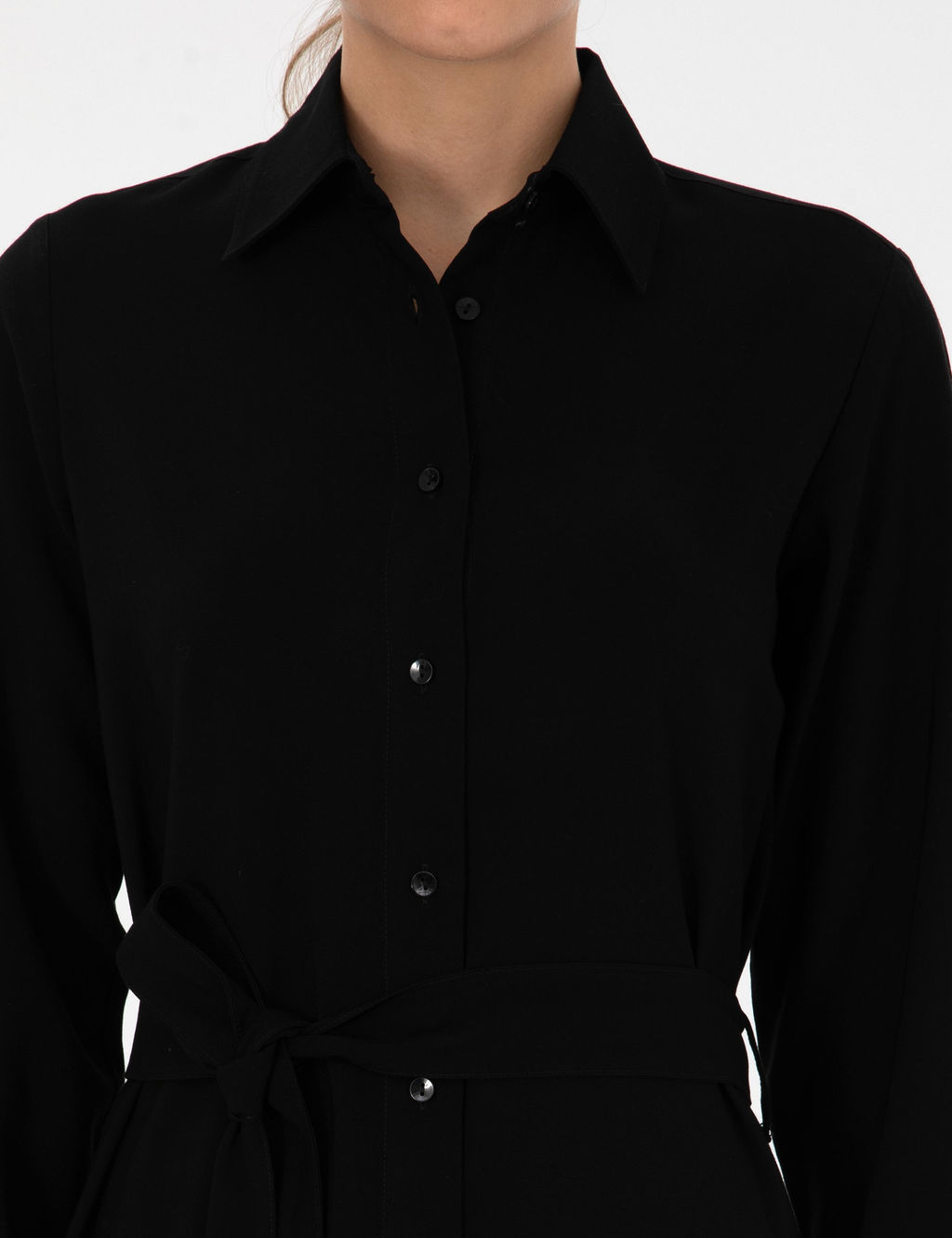 Siyah Comfort Fit Dokuma Elbise - Pierre cardin фото 5