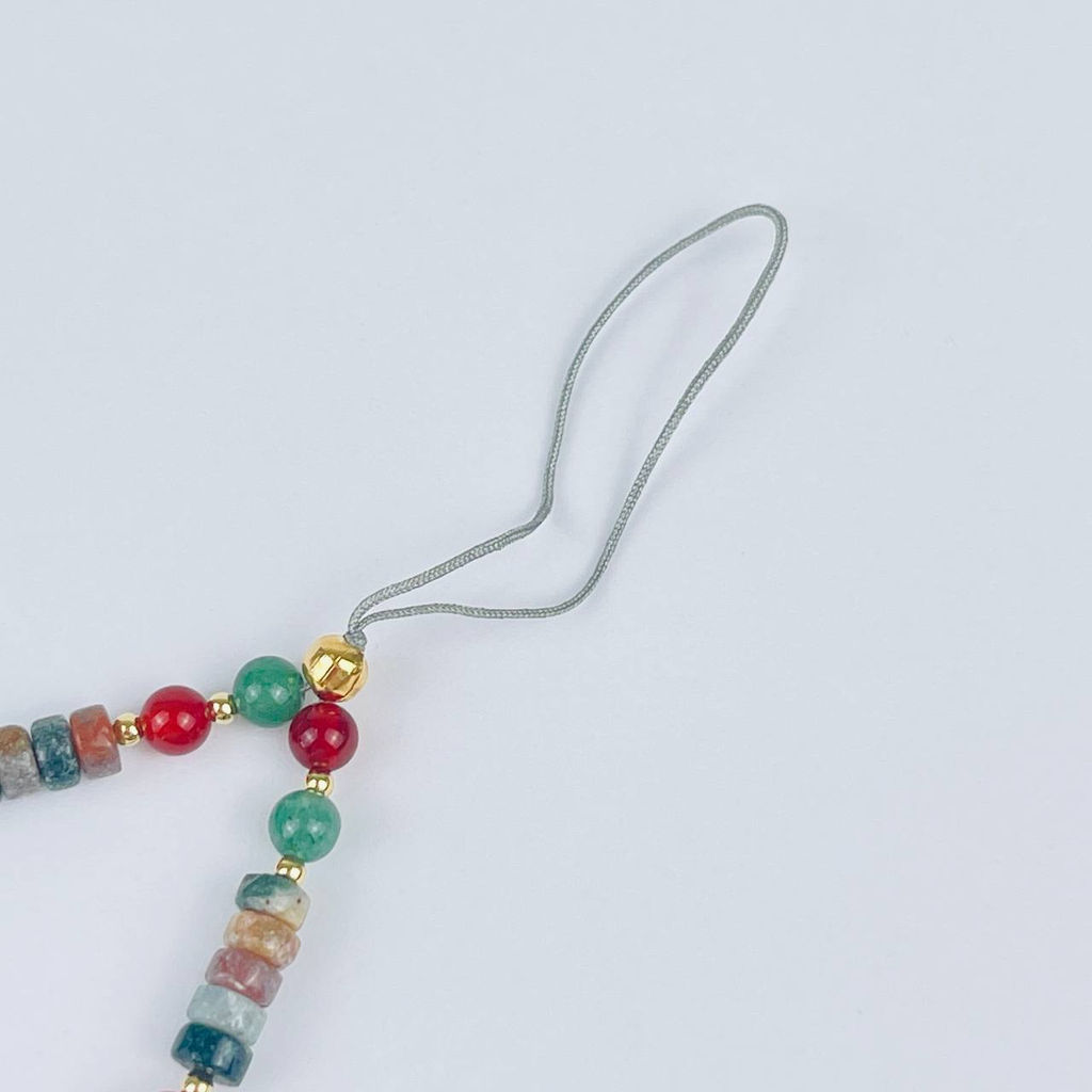 Держатель для телефона из океанической Яшмы и Сердолика - Радуга самоцветов фото 3