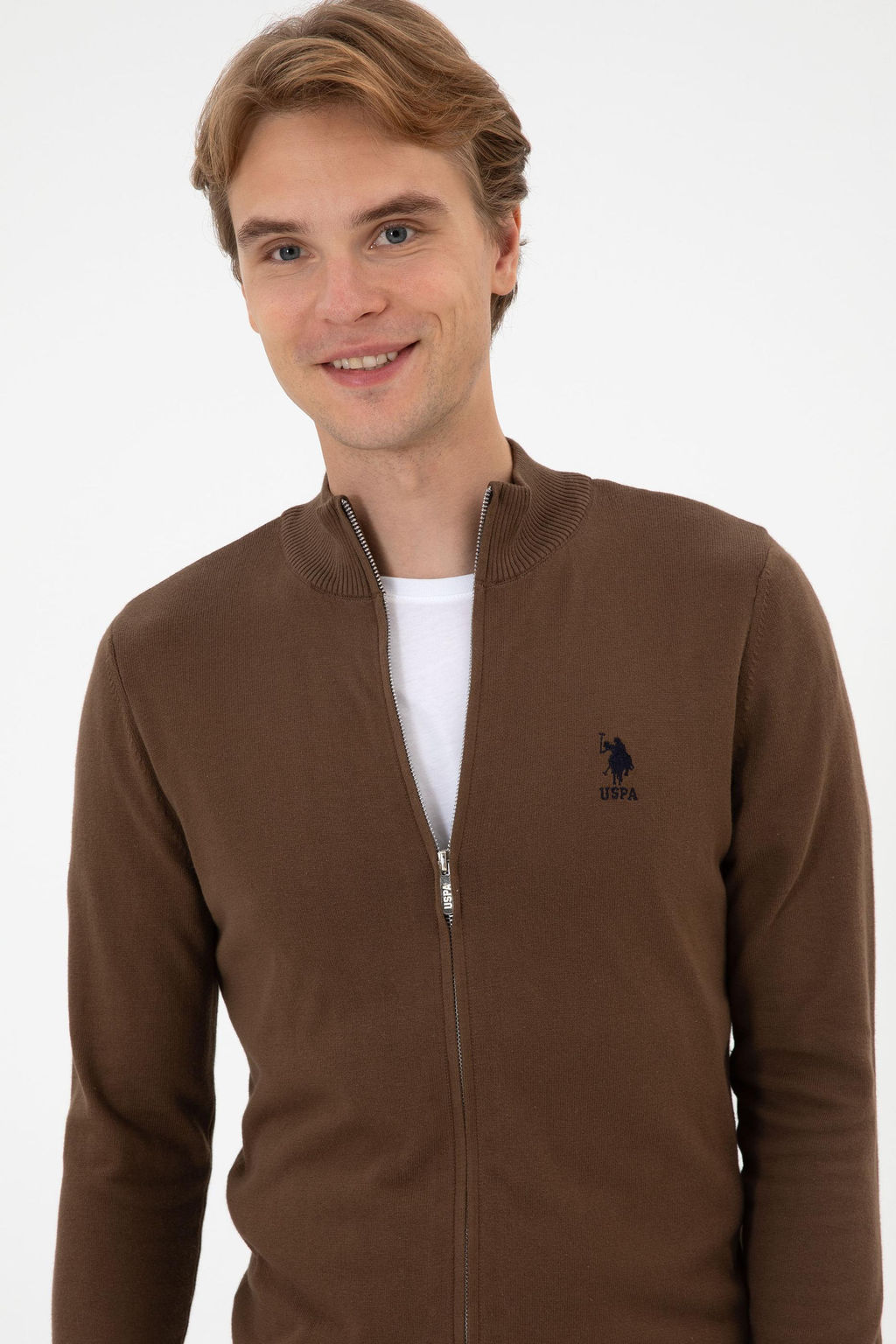 Erkek Slim Fit Kahverengi Triko H_rka - U.s. polo assn фото 2