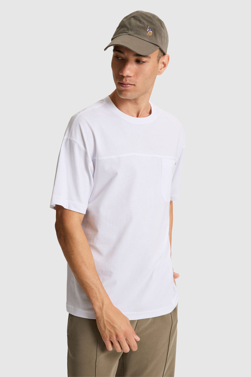 Erkek Beyaz Comfort Fit Bisiklet Yaka Ti__rt - U.s. polo assn фото 3
