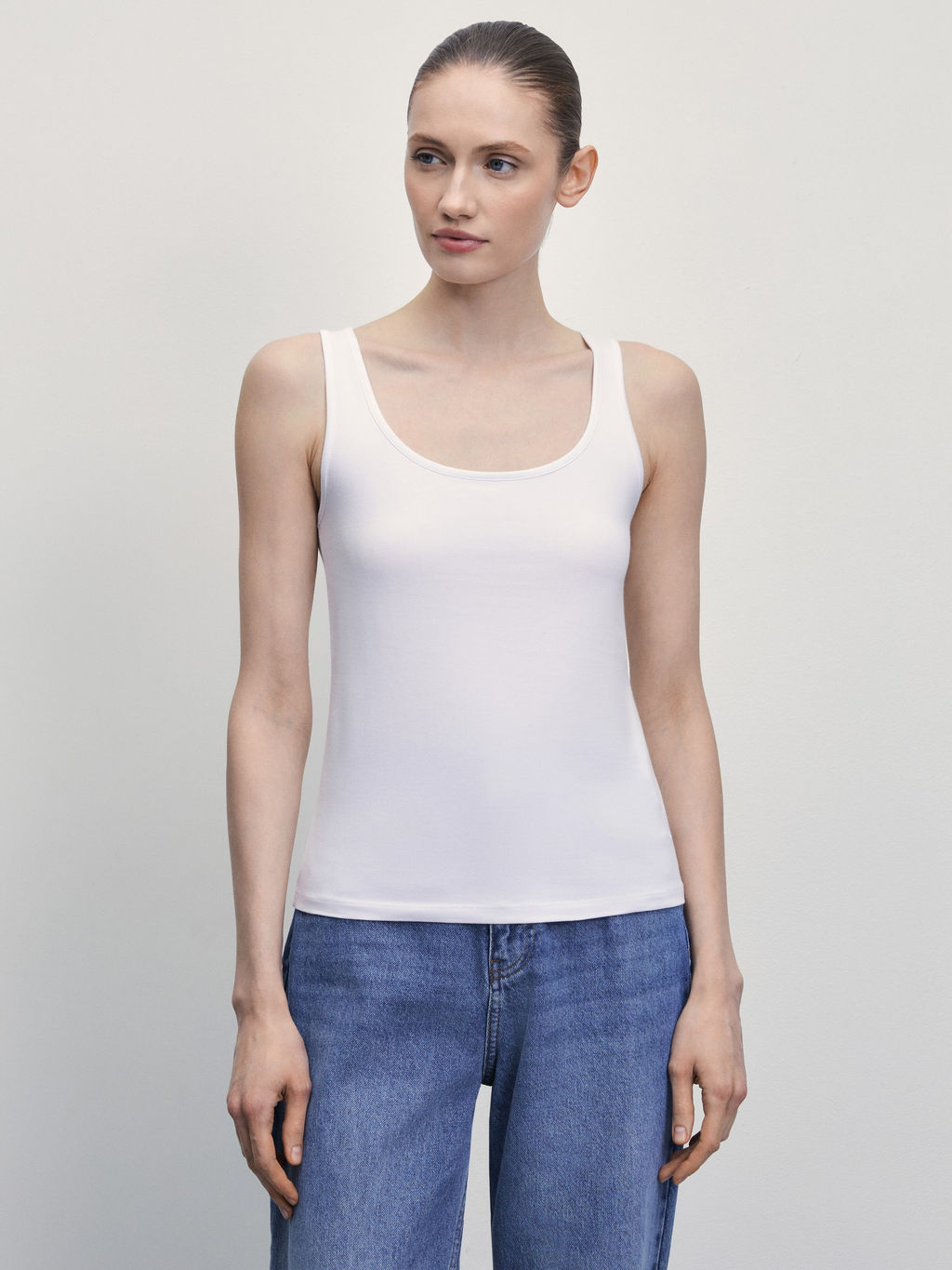 Базовый топ из эластичного хлопка / Zarina  фото 3