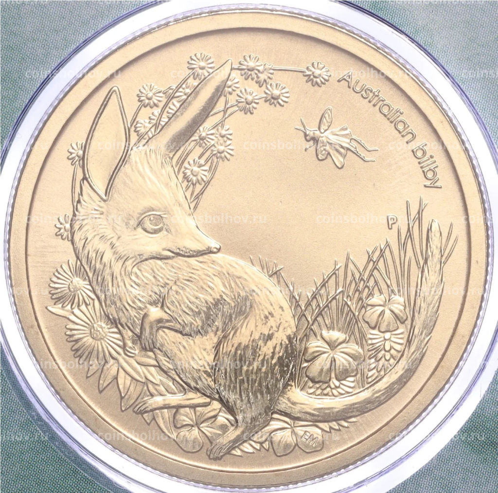 1 доллар 2011 года Австралия Детеныши диких животных Бандикут (в конверте с почтовой маркой)