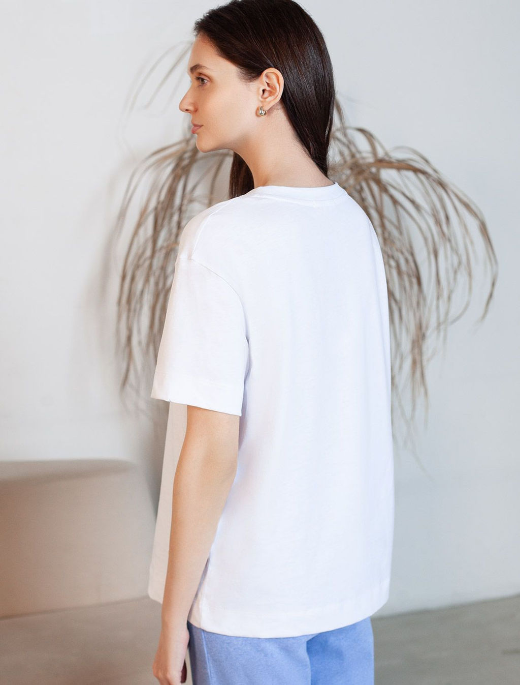 Футболка с принтом свободная из премиального 100% хлопка - Vilatte фото 3
