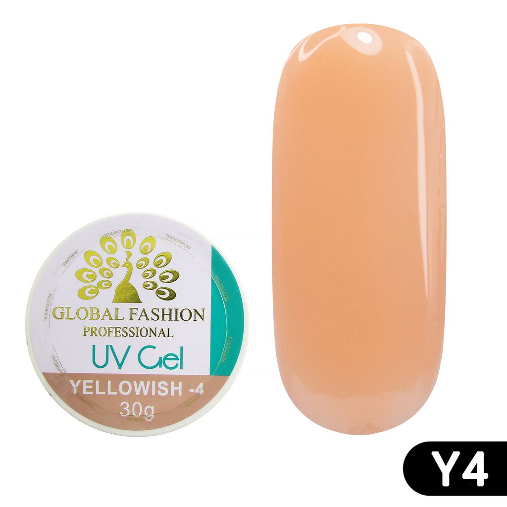 Гель для наращивания ногтей, камуфляж-4, Global Fashion Yellowish-4, 30 гр