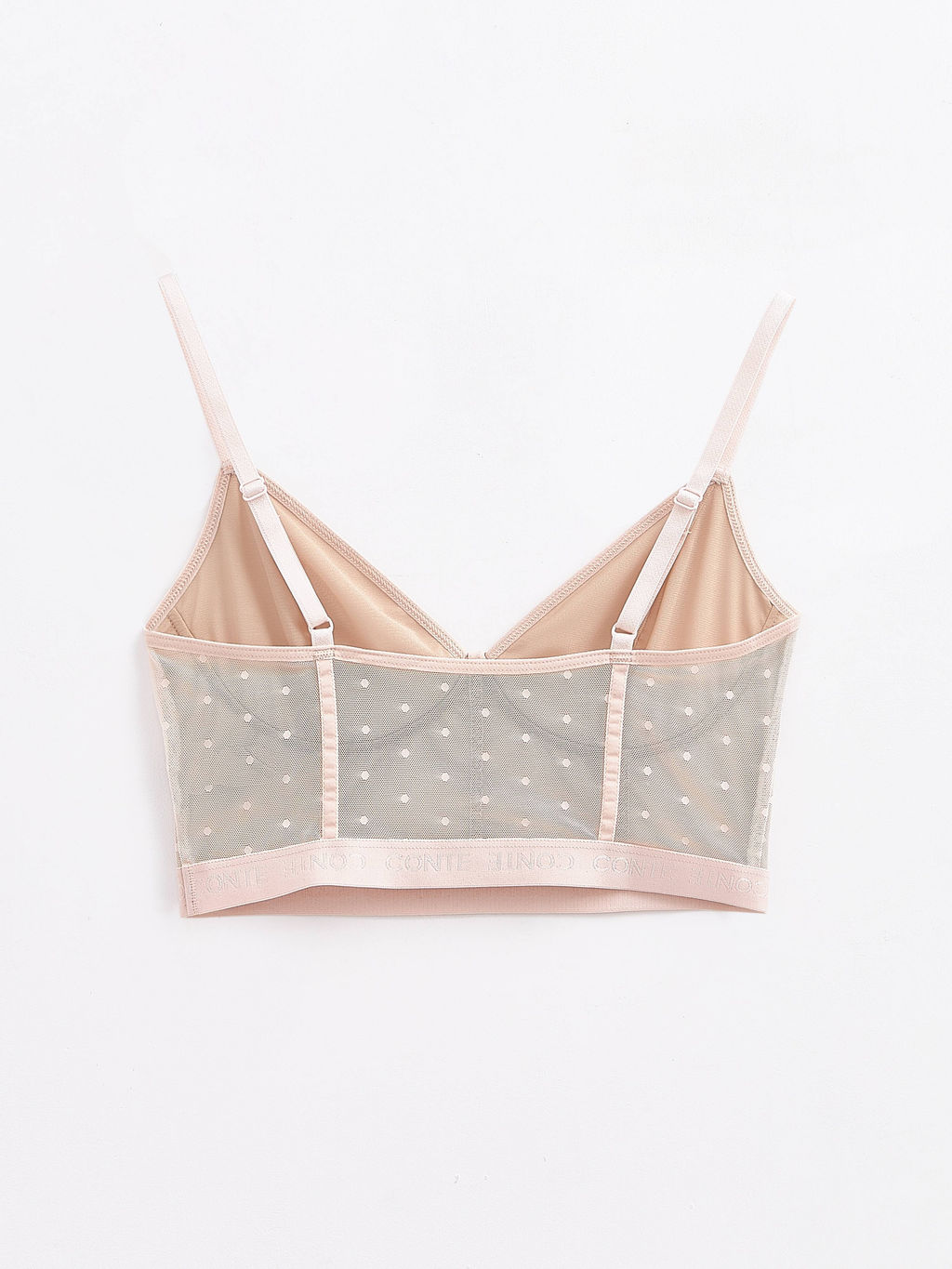 CONTE MESH&DOTS LBE 2299 Бюстье в мелкую сетку с рисунком точки cream pink - Conte elegant фото 2