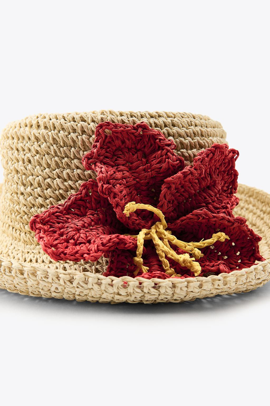 FLOWER BRAIDED HAT - Zara фото 5