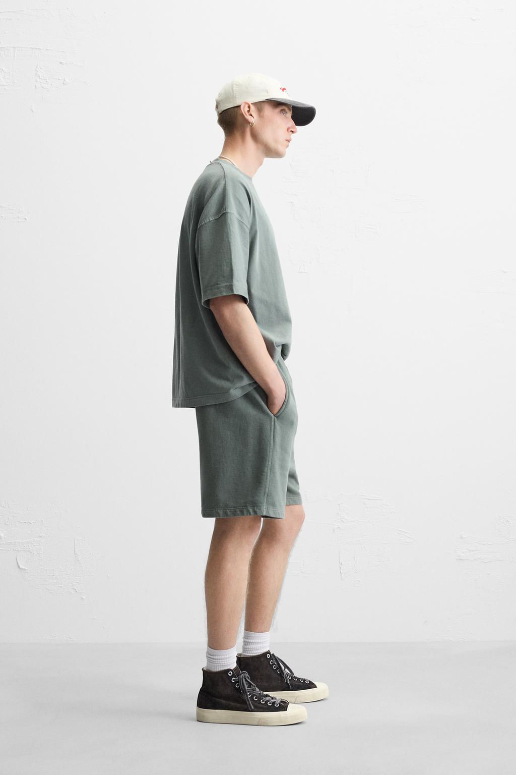 WASHED RELAXED FIT JOGGER BERMUDA SHORTS - Zara фото 43