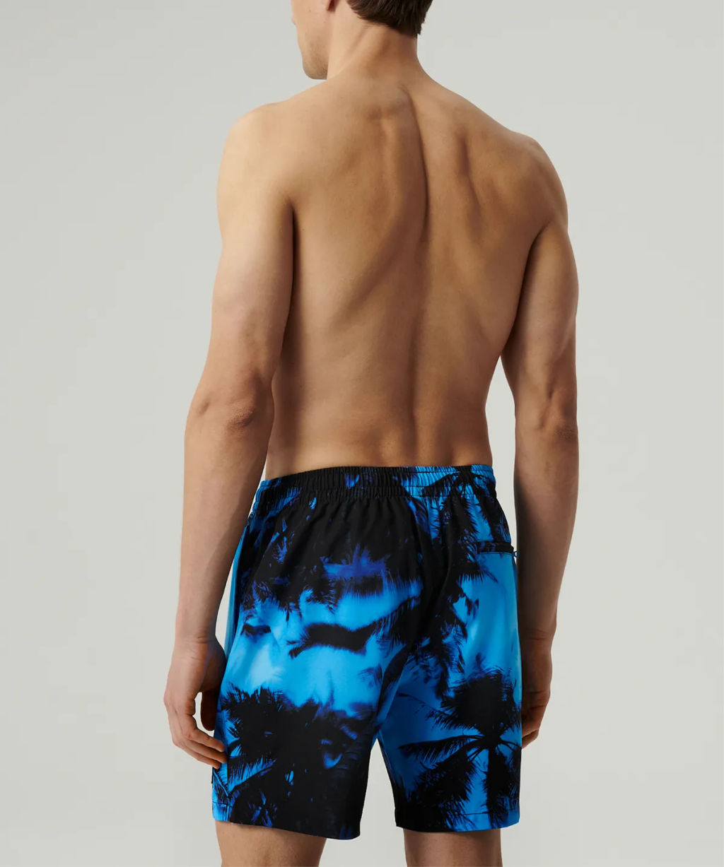 ATLANTIC KMB-227 Шорты мужские пляжные 4Way Stretch Palms голубой + черный