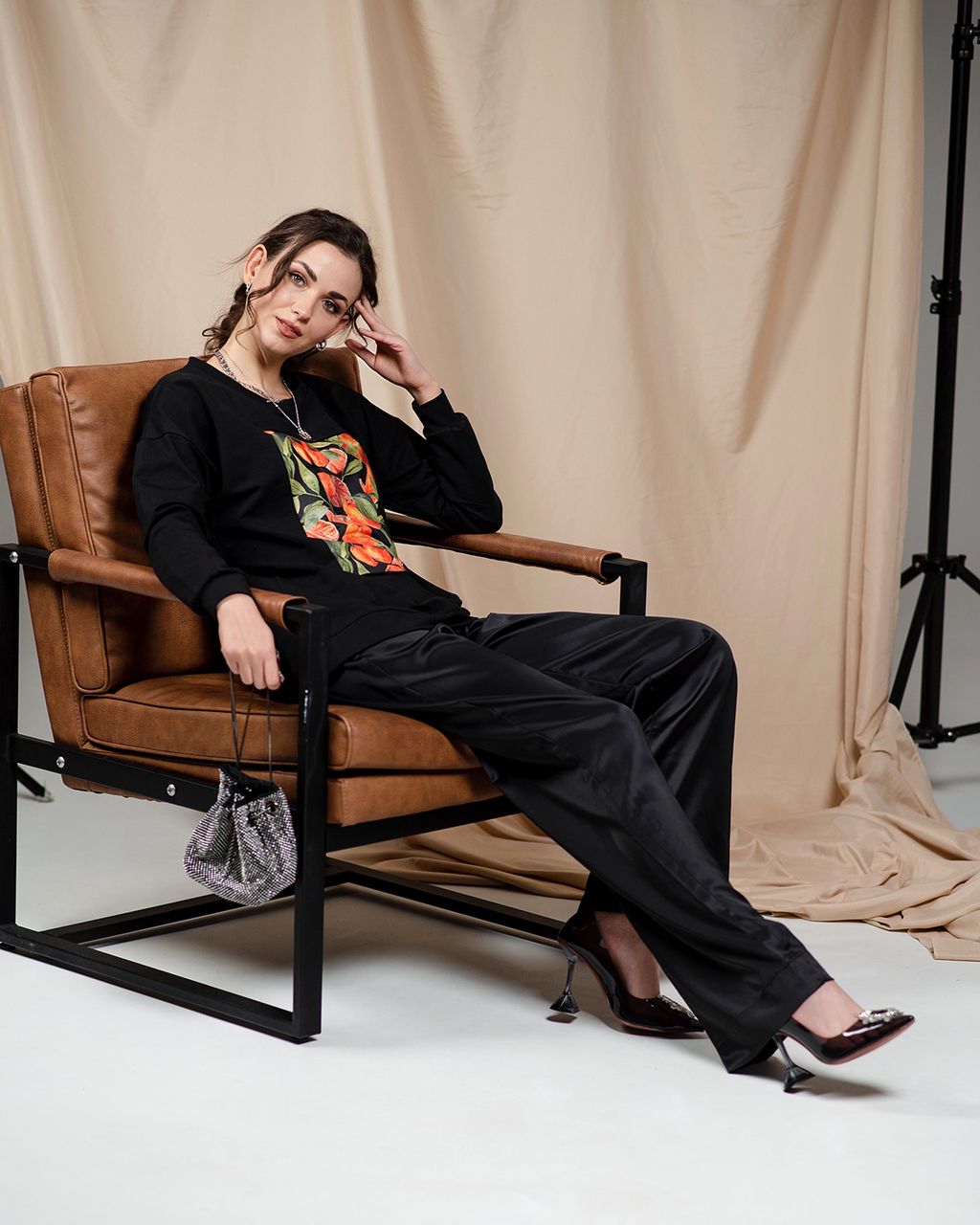 Удлинённый свитшот со вставкой ASTP052, джемпер, футер - Sahar art lab фото 12