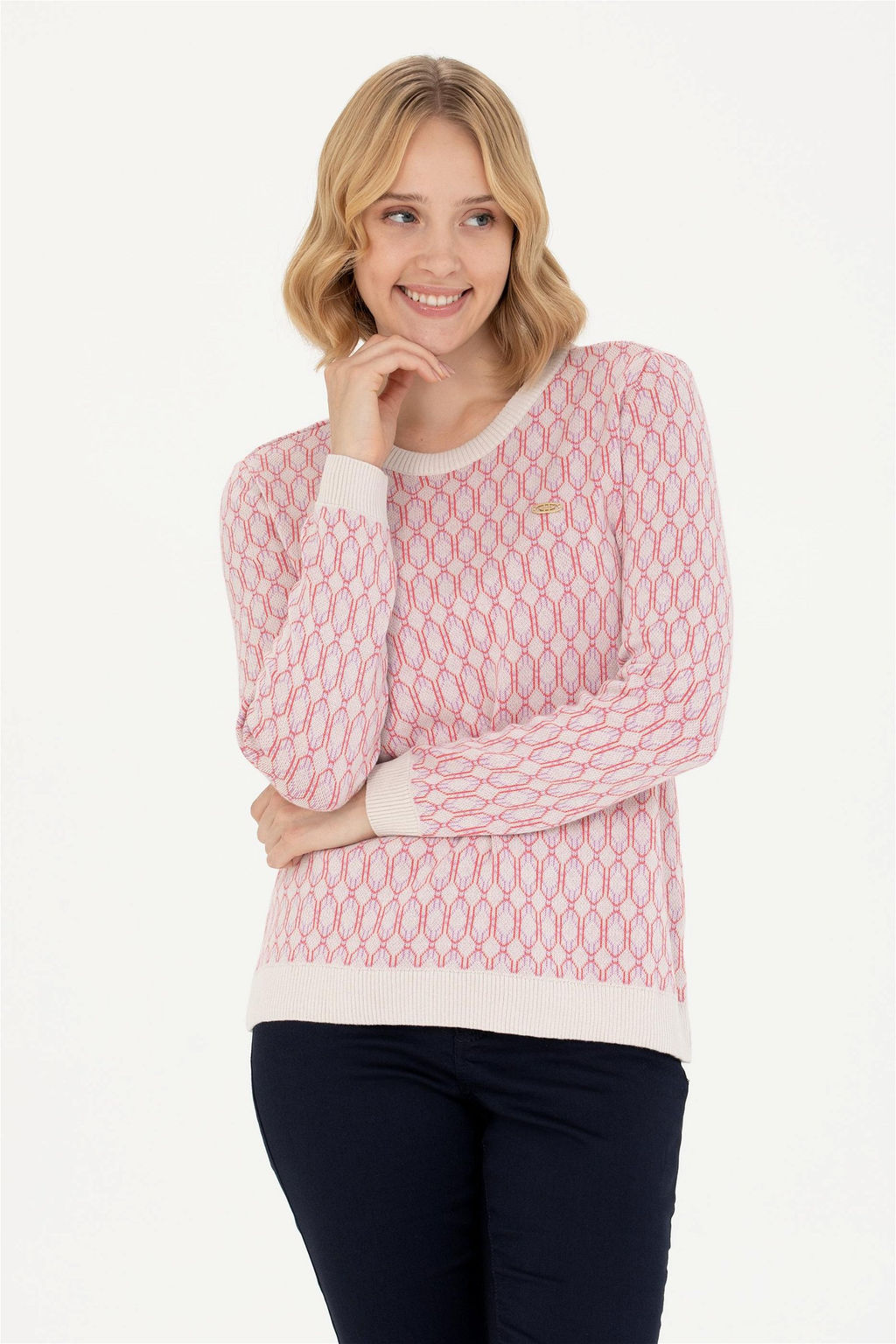 Женский кремовый свитер с круглым вырезом Неожиданная скидка в корзине - U.s. polo assn фото 3