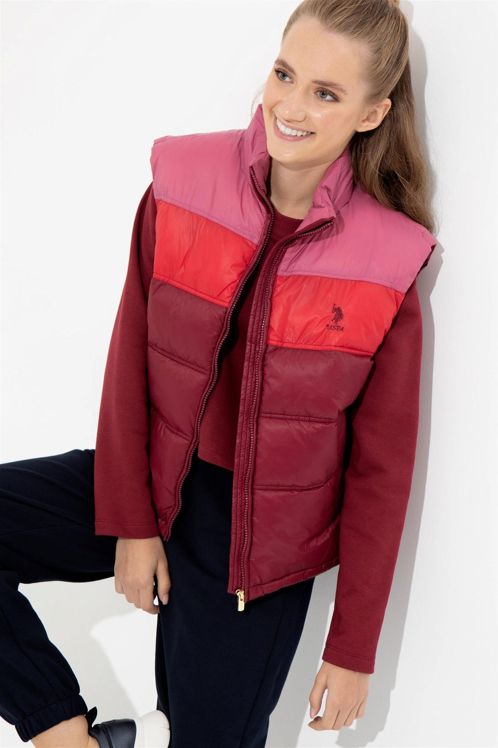 Женский вишневый жилет Неожиданная скидка в корзине - U.s. polo assn фото 2