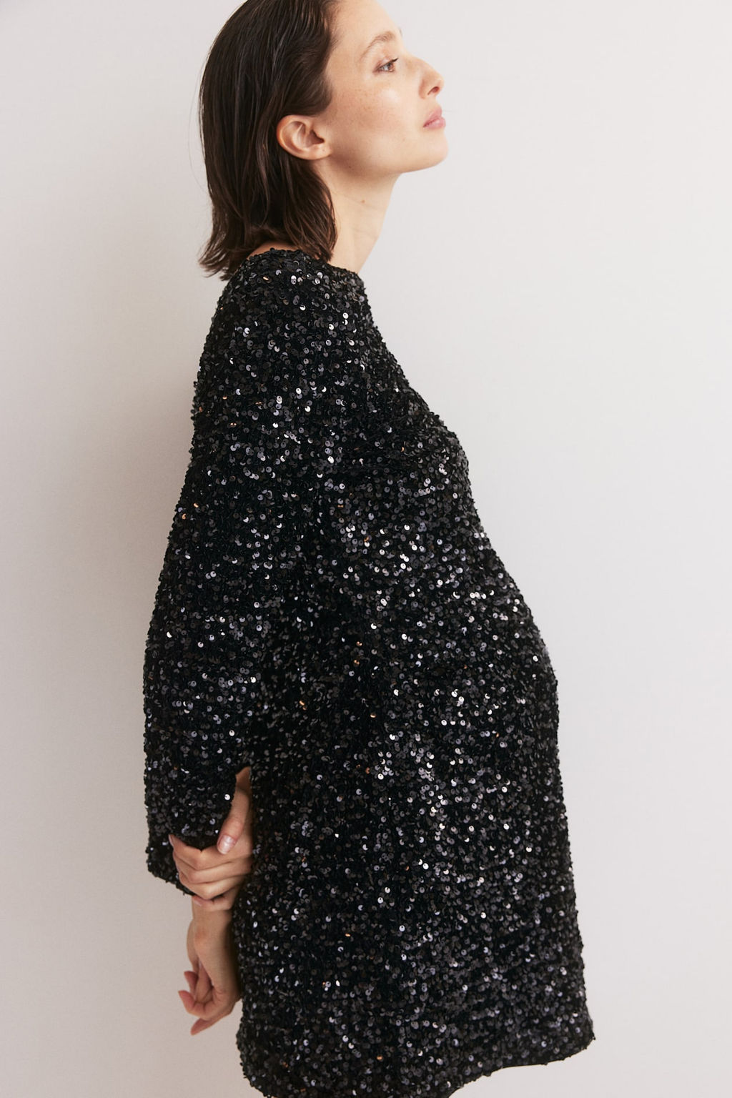 MAMA Vestido de lentejuelas con espalda escotada
