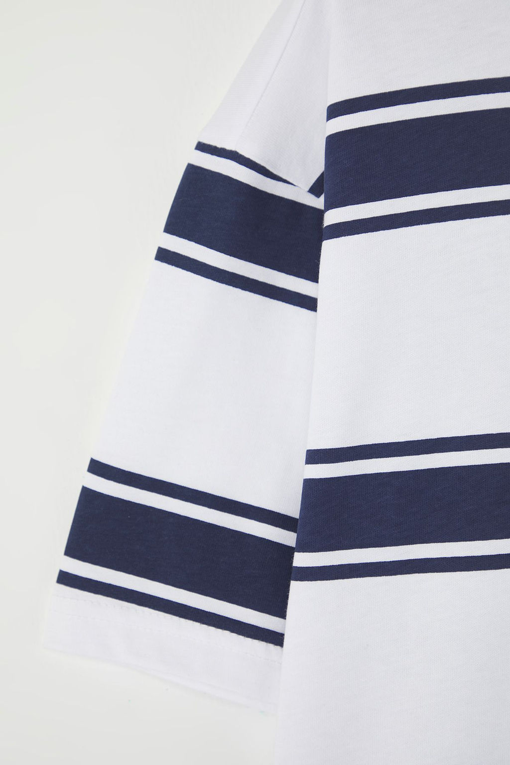 TRENDYOL MAN Beyaz Oversize/Genis Kesim Cizgili Kal?n %100 Pamuk Tok Kumas T-shirt TMNSS25TS00020 - Trendyolmilla фото 10