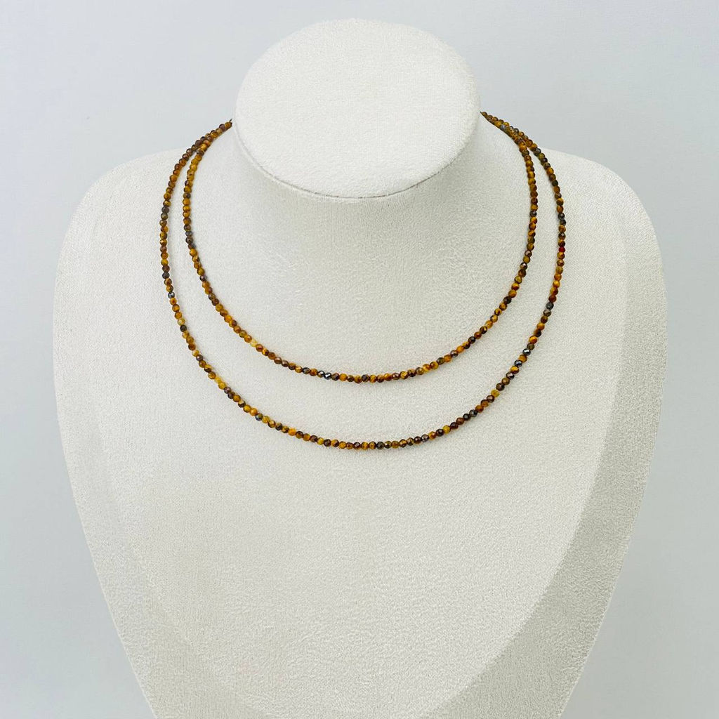 Украшение- трансформер (колье/браслет) из Тигрового глаза 70 см/от 16 см