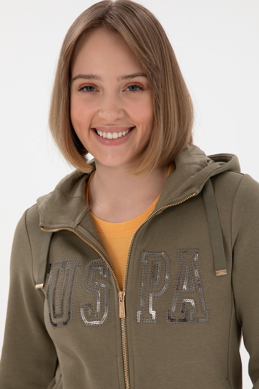 Kad_n Vizon Kap__onlu Fermuarl_ Sweatshirt