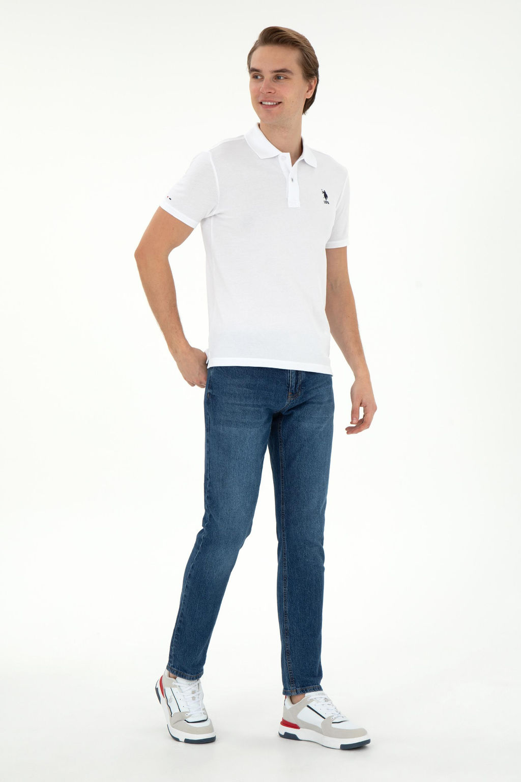 Мужская белая базовая футболка Неожиданная скидка в корзине - U.s. polo assn фото 4