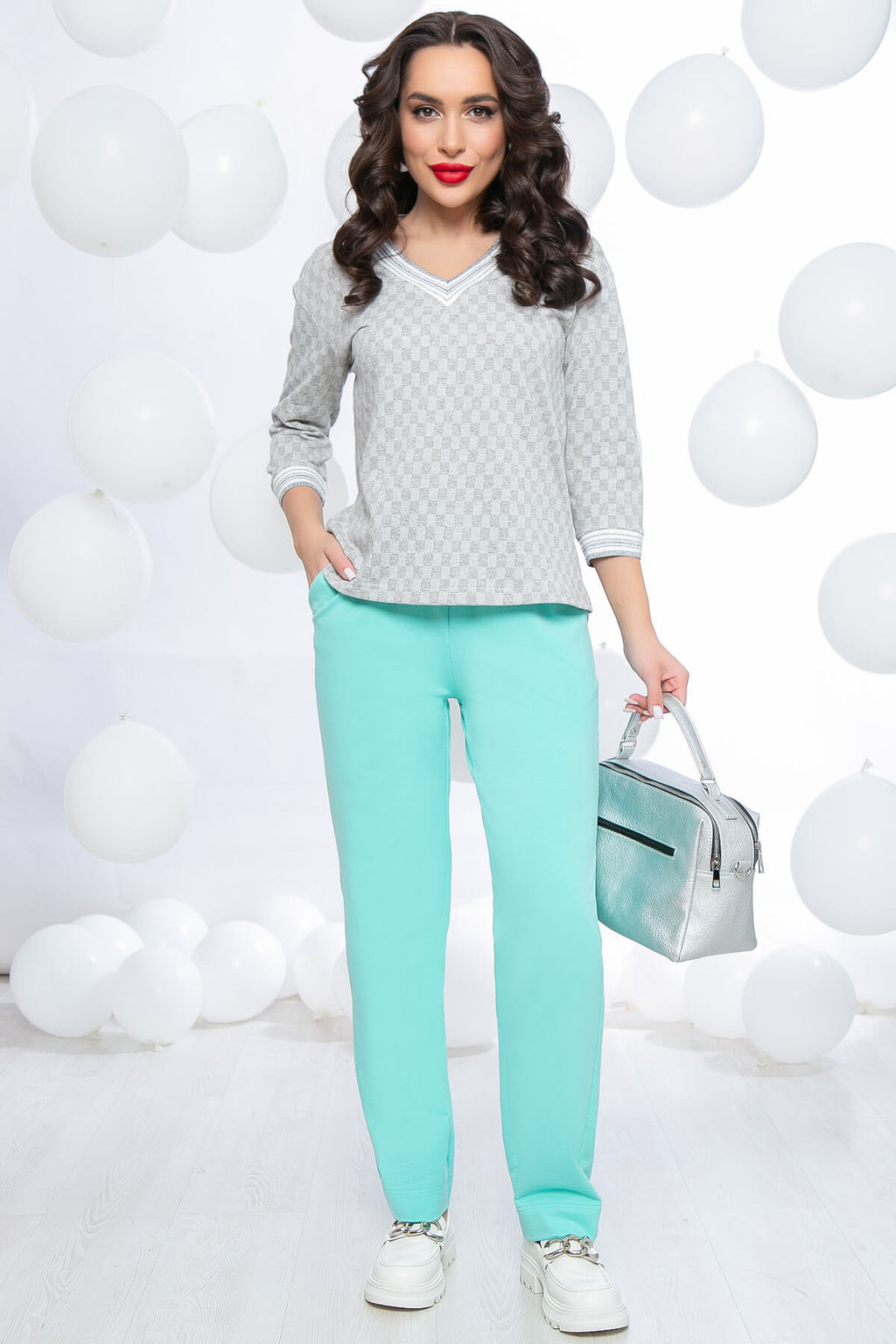 Костюм Линдси (грей/ментол) К5474 - Lt collection фото 11
