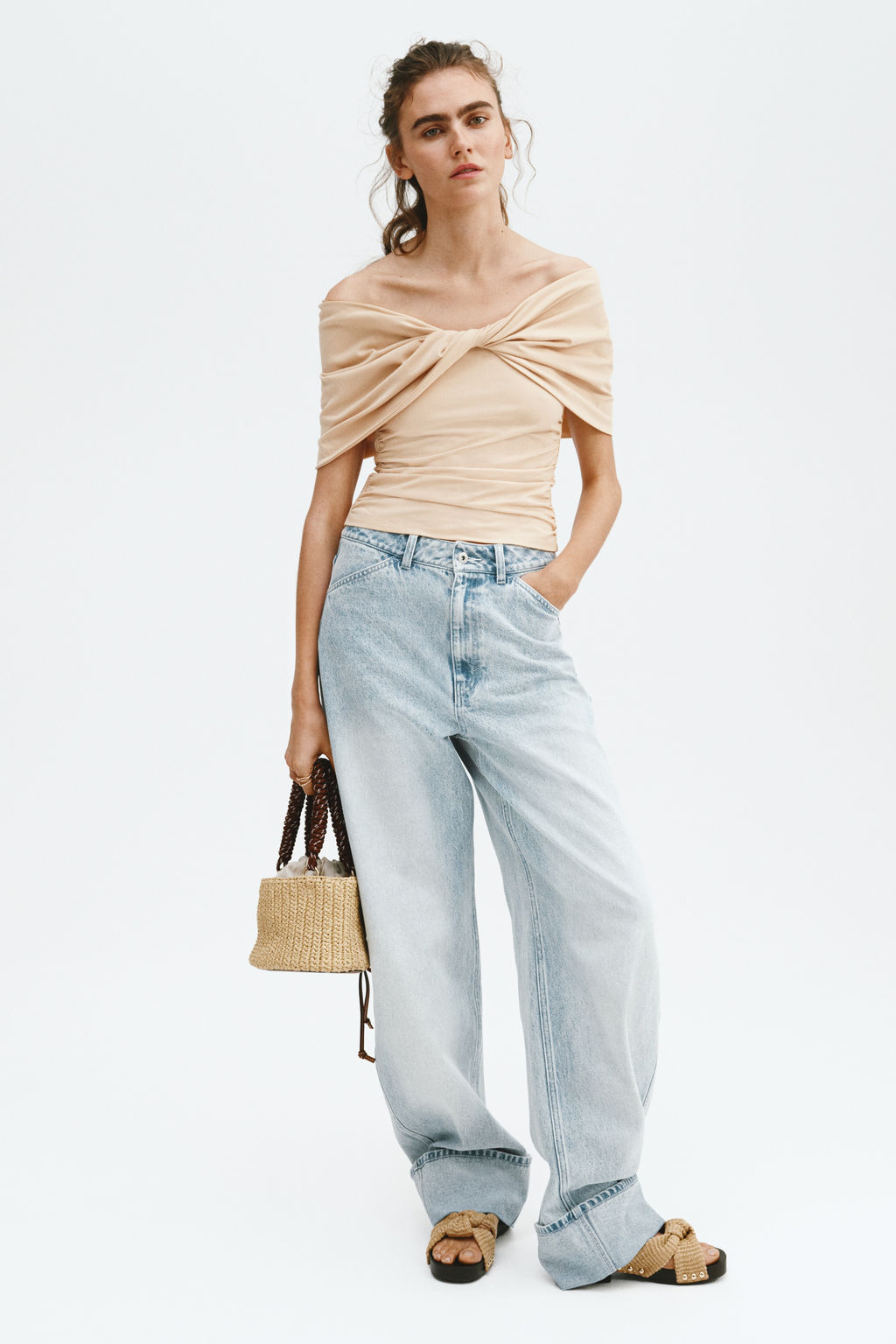 Top off-the-shoulder con detalle girado - H&m фото 3