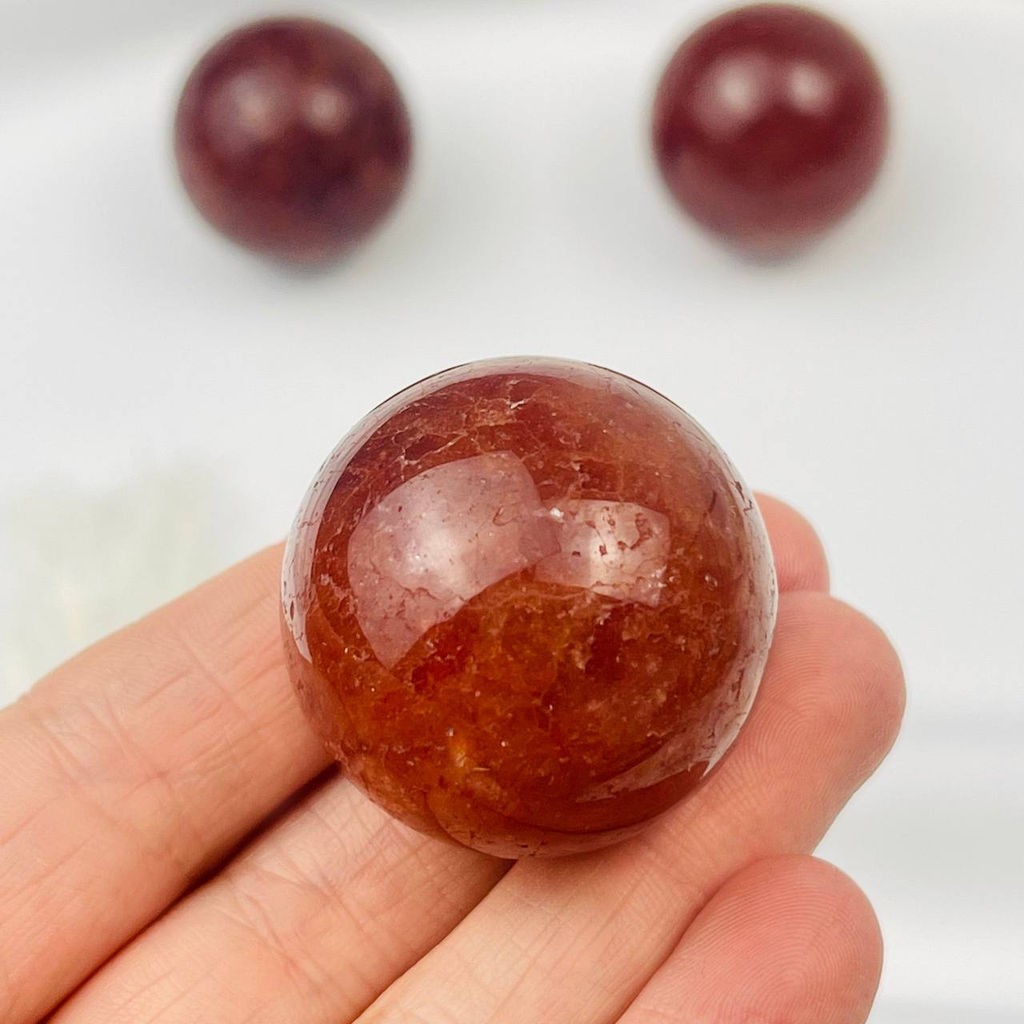 Радуга Самоцветов Шар декоративный резной из камня красный Авантюрин фото 2