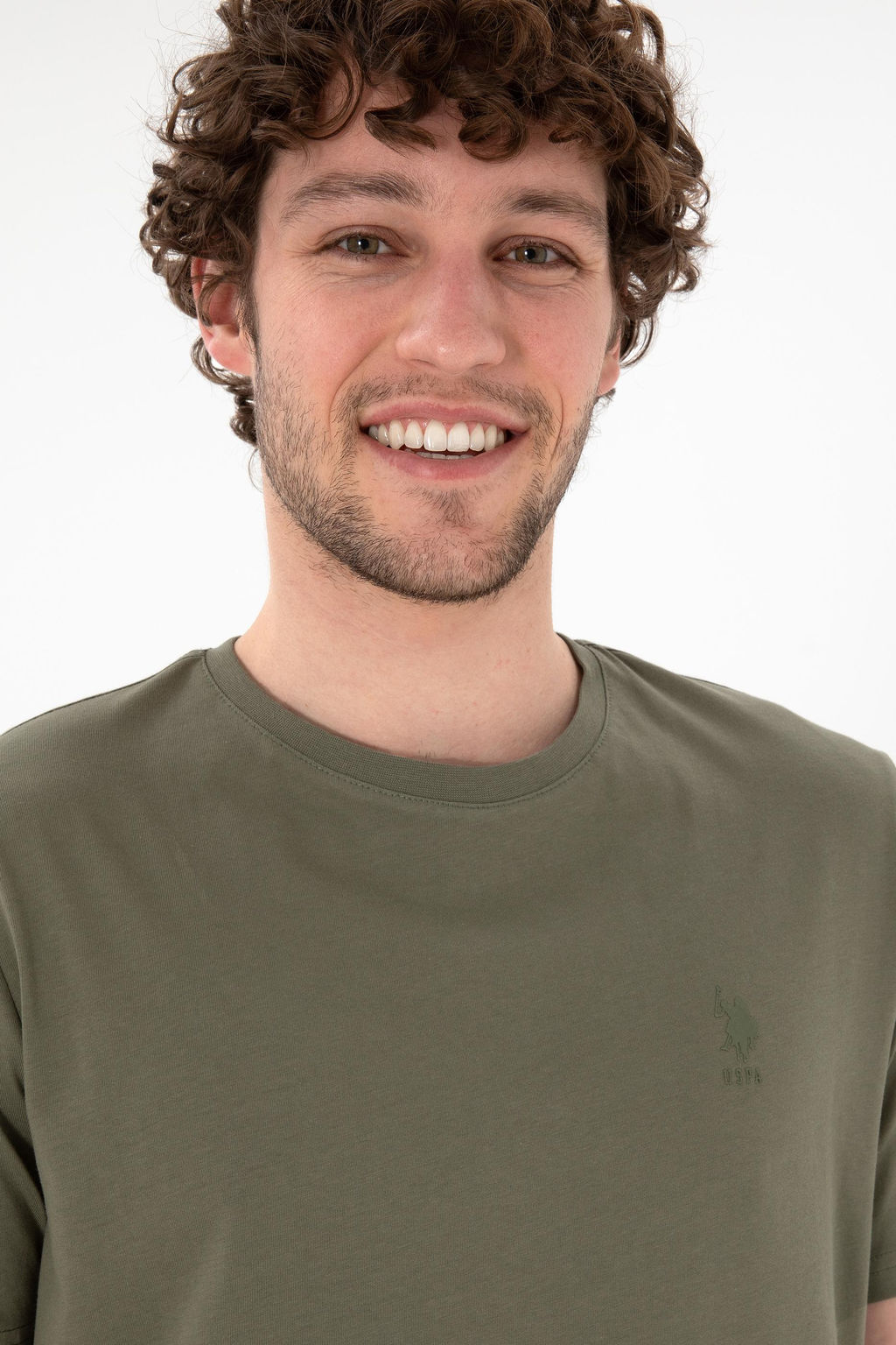 Erkek Regular Fit Bisiklet Yaka Haki Basic Ti__rt Sepette S_rpriz _ndirim - U.s. polo assn фото 3