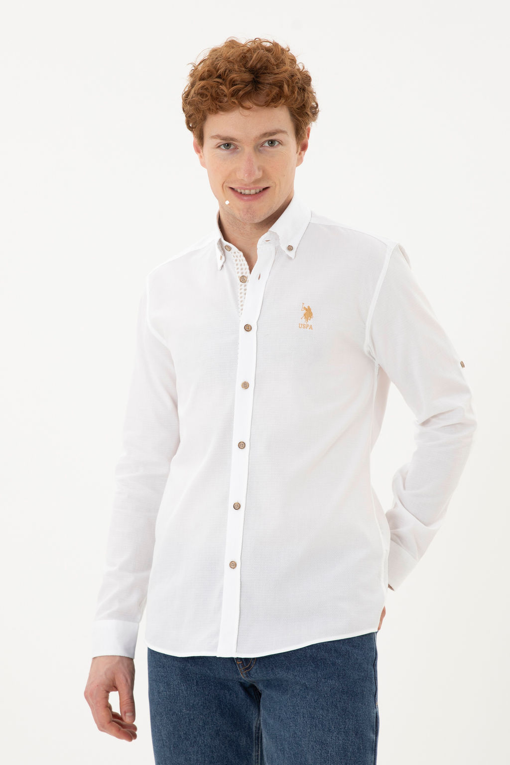 Мужская белая рубашка с длинным рукавом - U.s. polo assn фото 17
