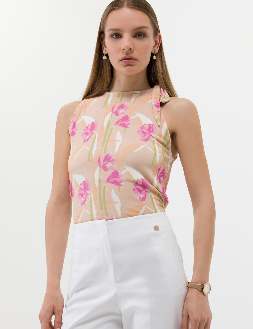 Kahverengi Kolsuz Comfort Fit Bluz - Pierre cardin фото 2