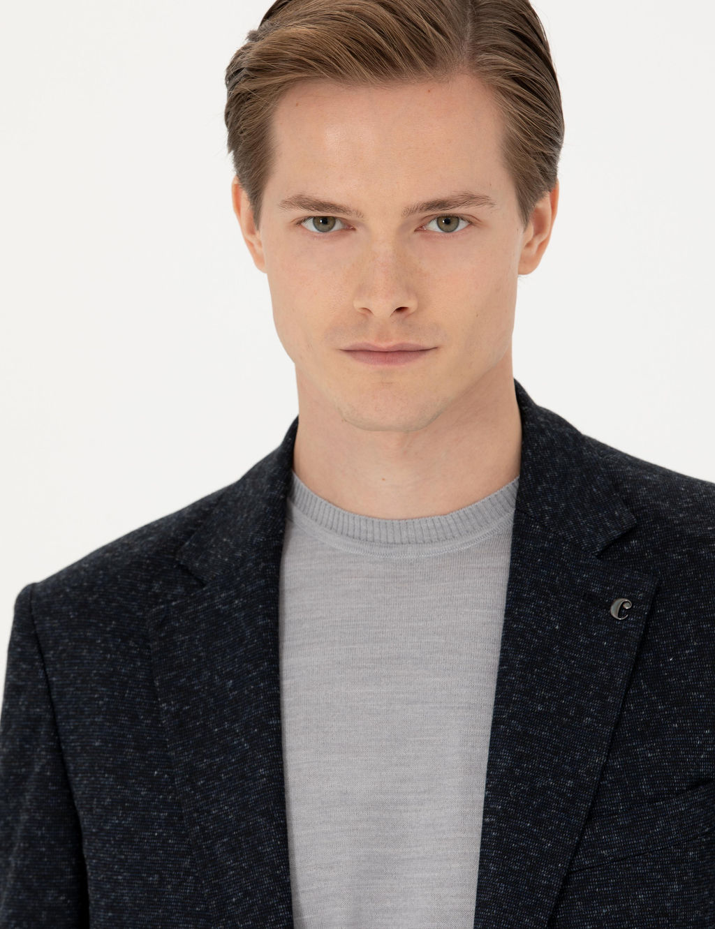 Lacivert Slim Fit Y_n Kar___ml_ Klasik Ceket