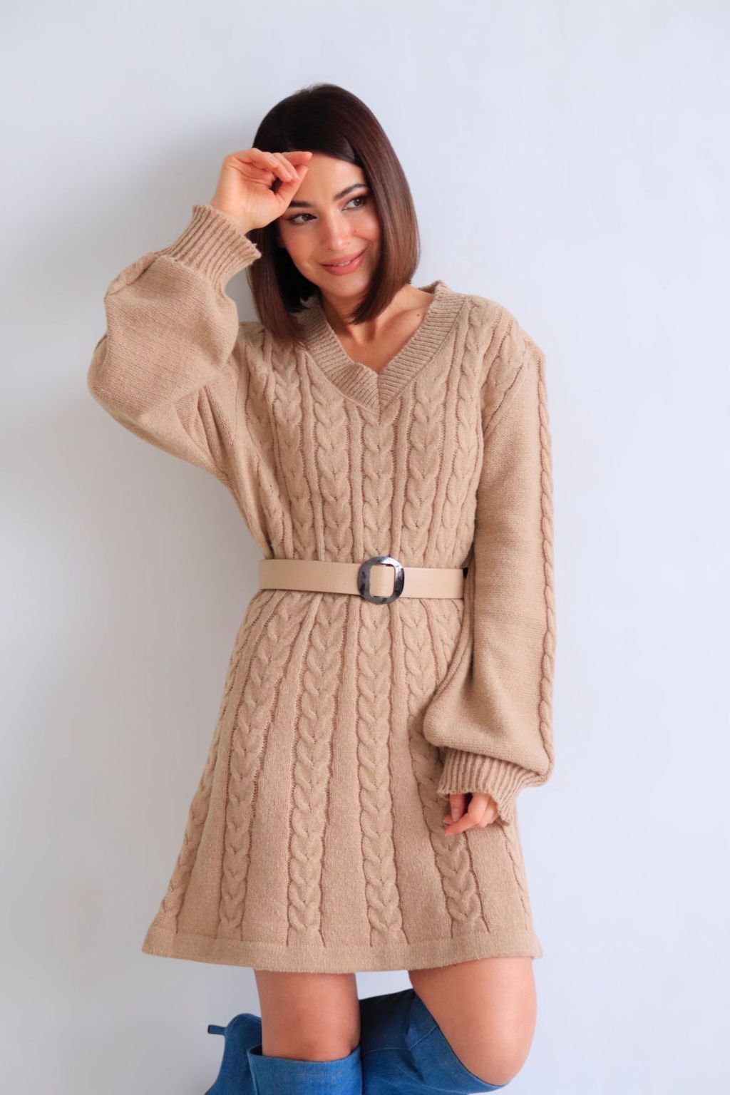 Martichelli Платье вязаное бежевое  фото 6