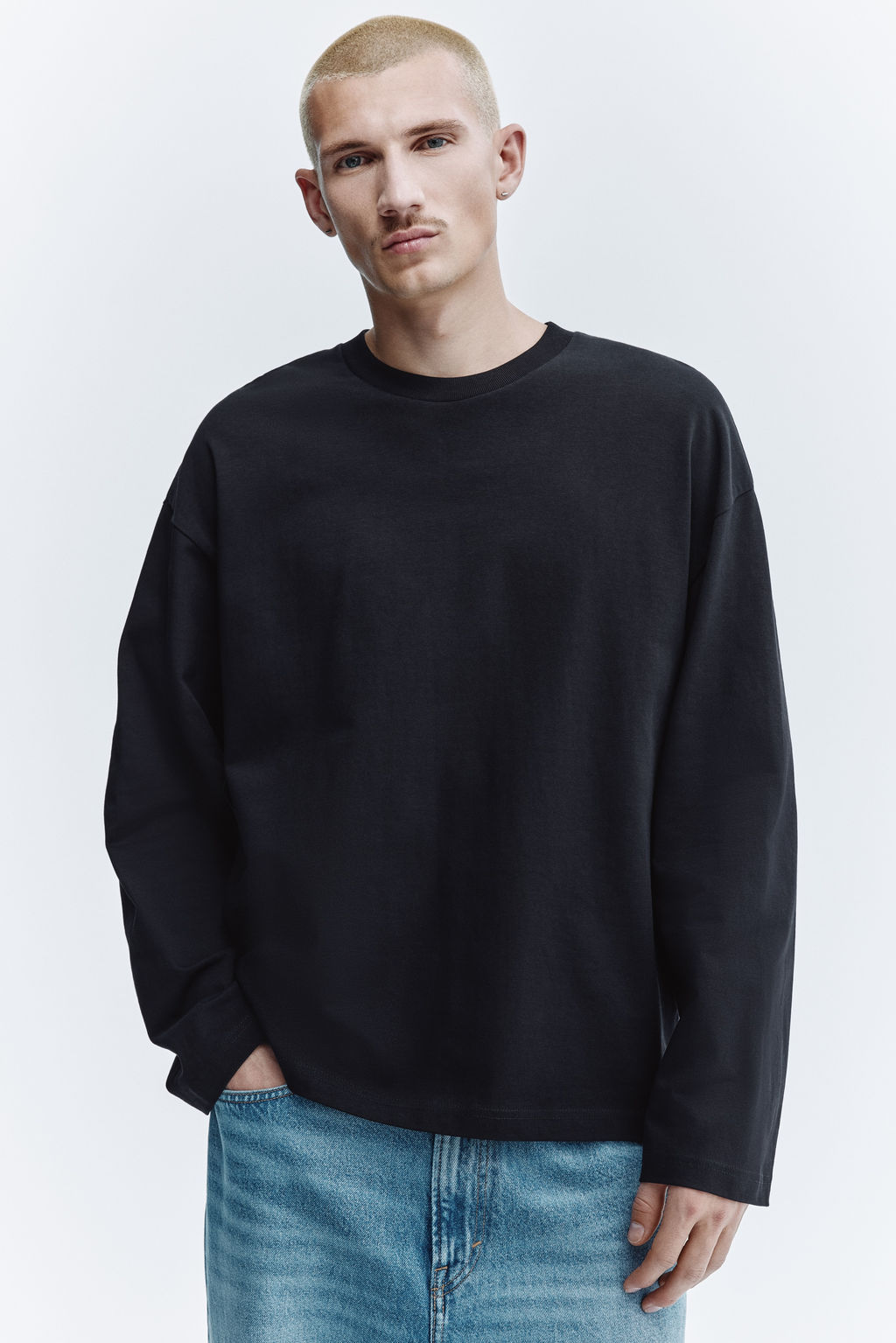 Camiseta de punto de manga larga Oversized Fit - H&m фото 4