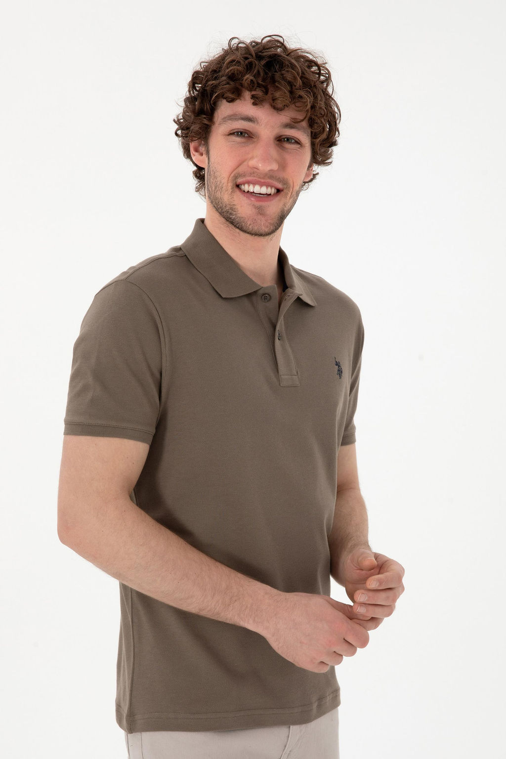 Erkek Slim Fit Polo Yaka Vizon Basic Ti__rt Sepette S_rpriz _ndirim - U.s. polo assn фото 10