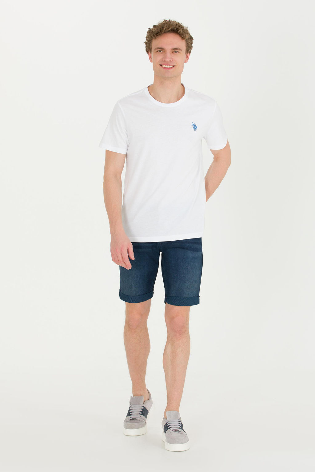 Erkek Beyaz Bisiklet Yaka Ti__rt