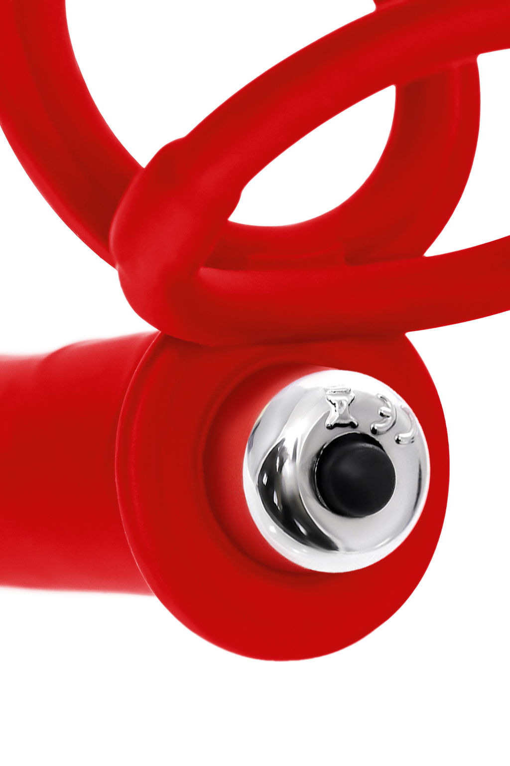 Насадка на пенис для двойного проникновения Black&Red by TOYFA, силикон, красная, 19 см