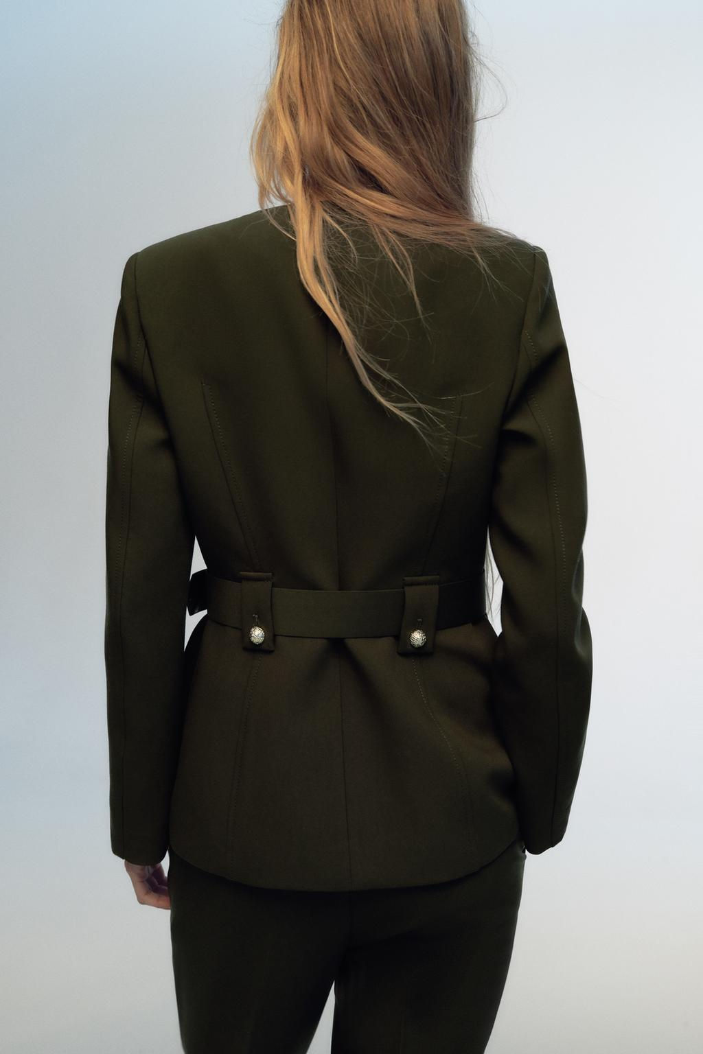BLAZER WITH WIDE BELT - Zara фото 4