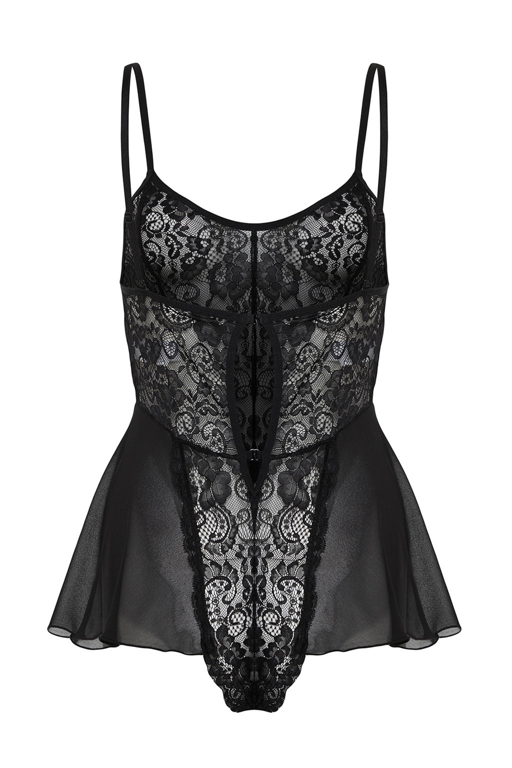 TRENDYOLMILLA Siyah Dantel Bacak Bantl? Ip Ask?l? C?tc?tl? Orme Body THMSS24BD00001  фото 9