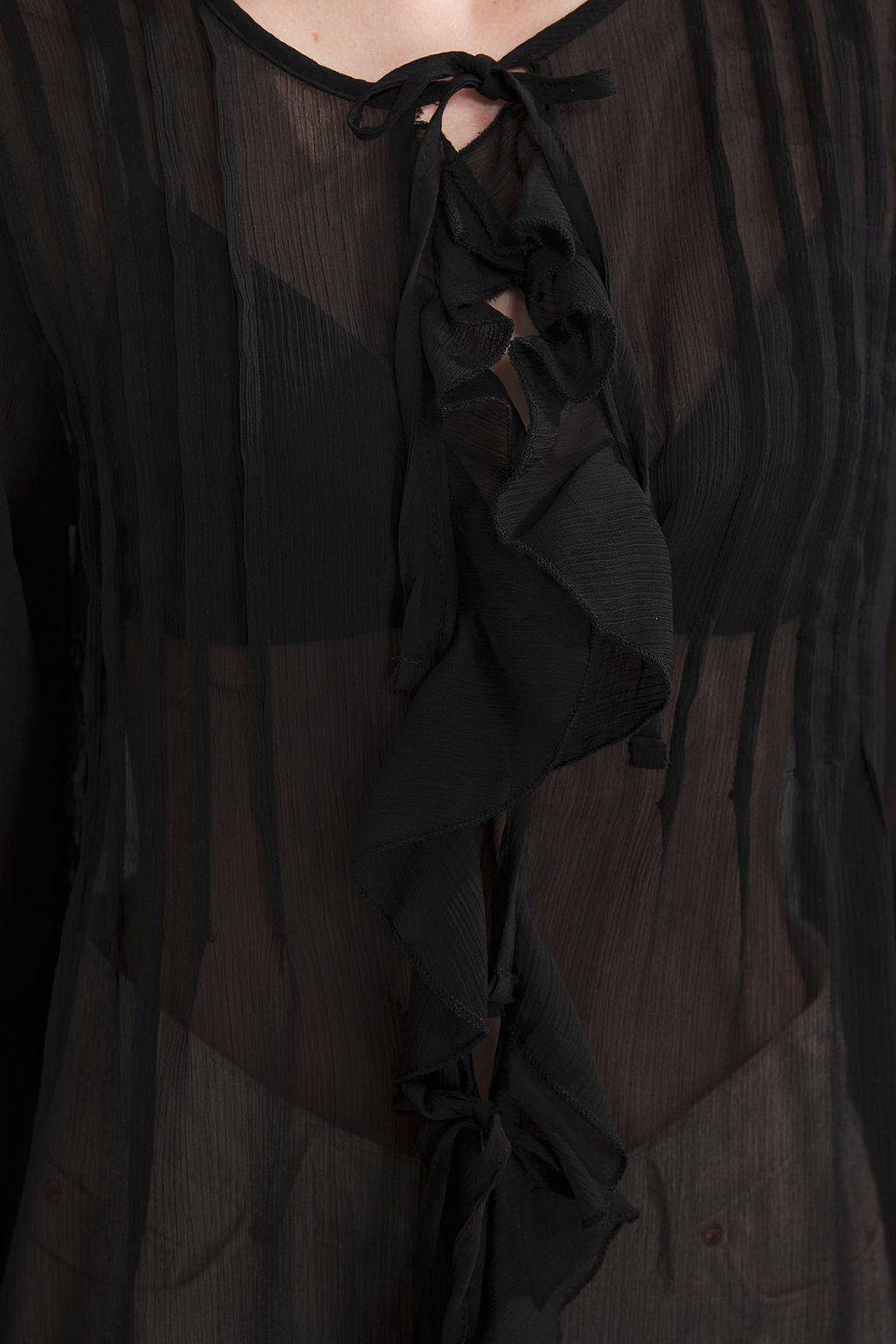 TRENDYOLMILLA Beyaz F?rf?r Detayl? Bisiklet Yaka Gomlek TWOSS25GO00141 фото 7