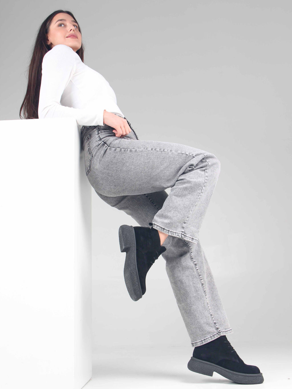 Ботинки 308.агатаbl. чёрный замша/Байка