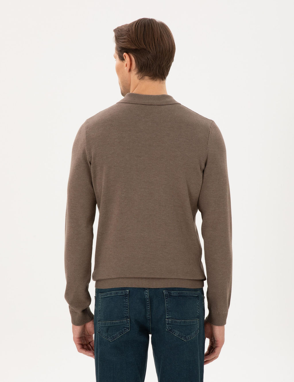 Vizon Melanj Slim Fit Polo Yaka Basic Triko Kazak - Pierre cardin фото 5