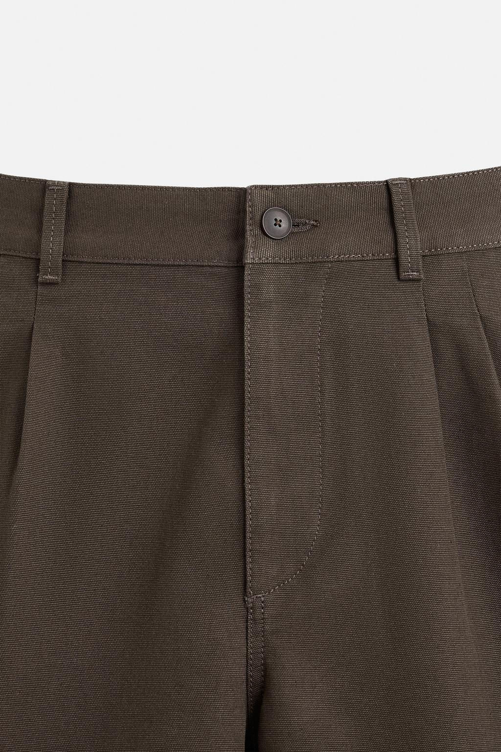 REGULAR FIT PLEATED BERMUDA SHORTS - Zara фото 9