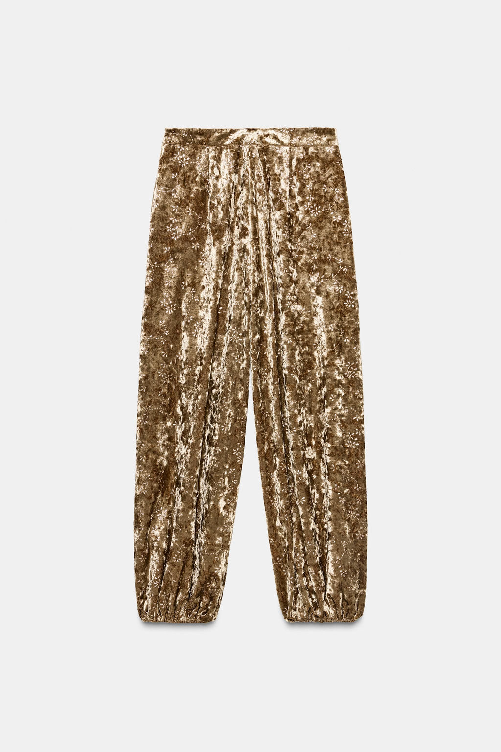 METALLIC THREAD VELVET TROUSERS - Zara фото 3