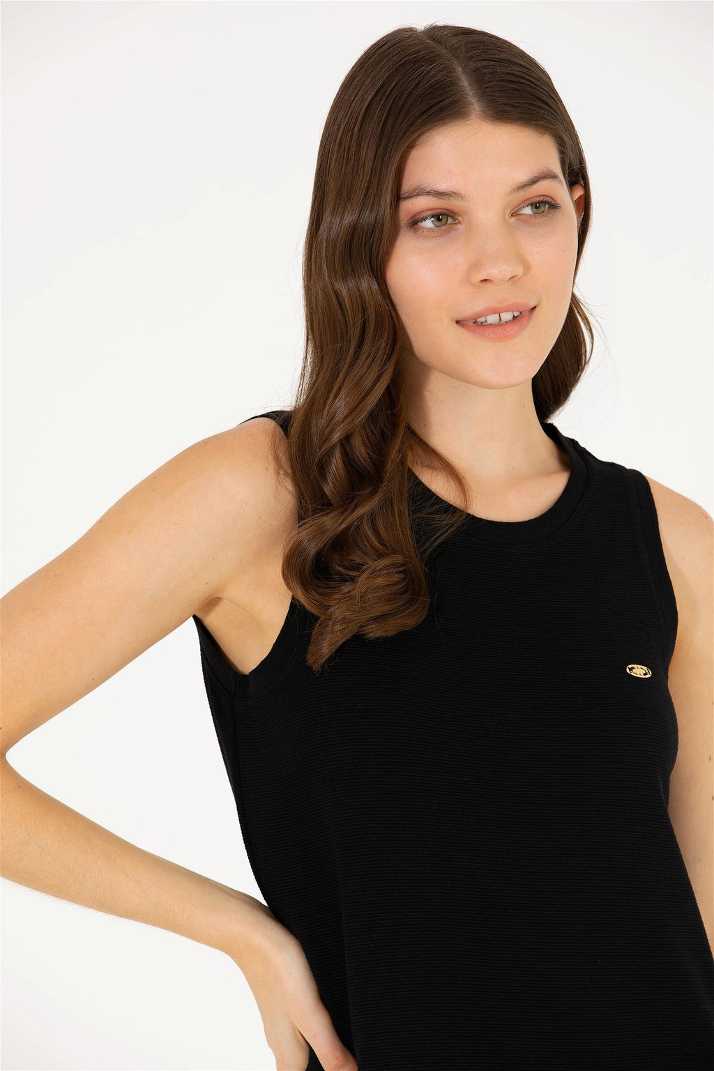 U. S. Polo Assn Женское черное трикотажное платье с круглым вырезом - U.s. polo assn фото 10