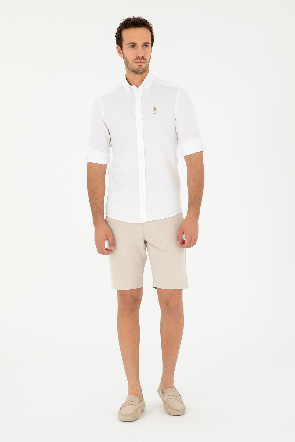 Мужская рубашка светло-хаки с длинным рукавом Неожиданная скидка в корзине - U.s. polo assn фото 4