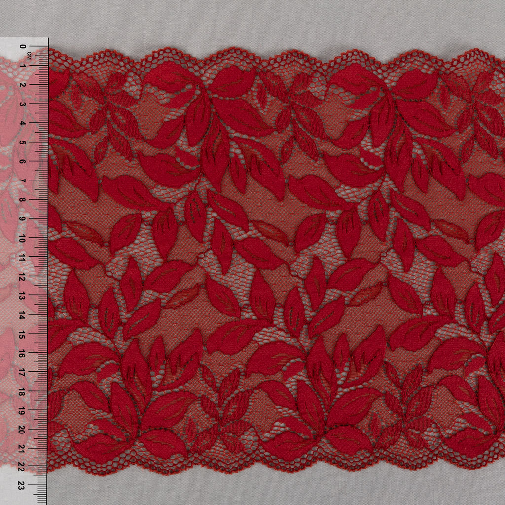 Кружево BLITZ эластичное 225 мм BLST-22 на бобине Турция т.красный