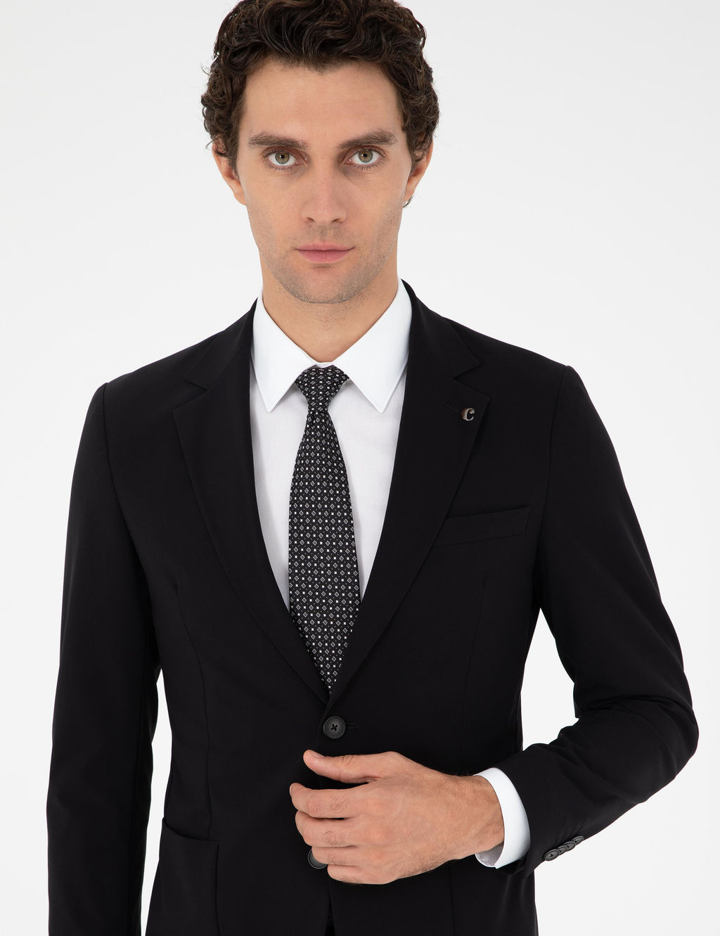 Черный костюм узкого кроя - Cacharel фото 3